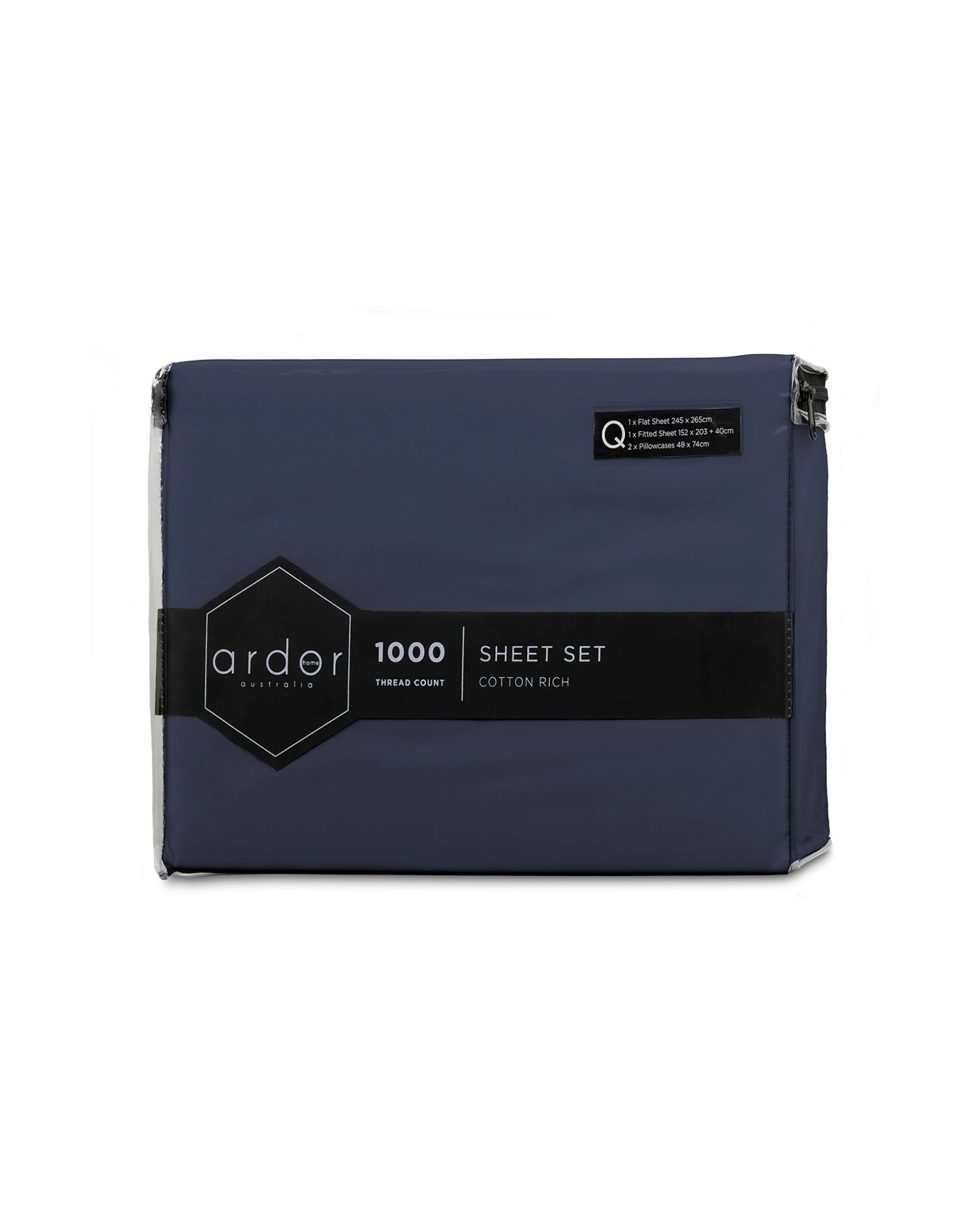 3 ARDOR Queen Bed Fitted Sheet Set 1000TC Cotton Rich Includes Flat Sheet
 - Queen Bed, 3 of 3