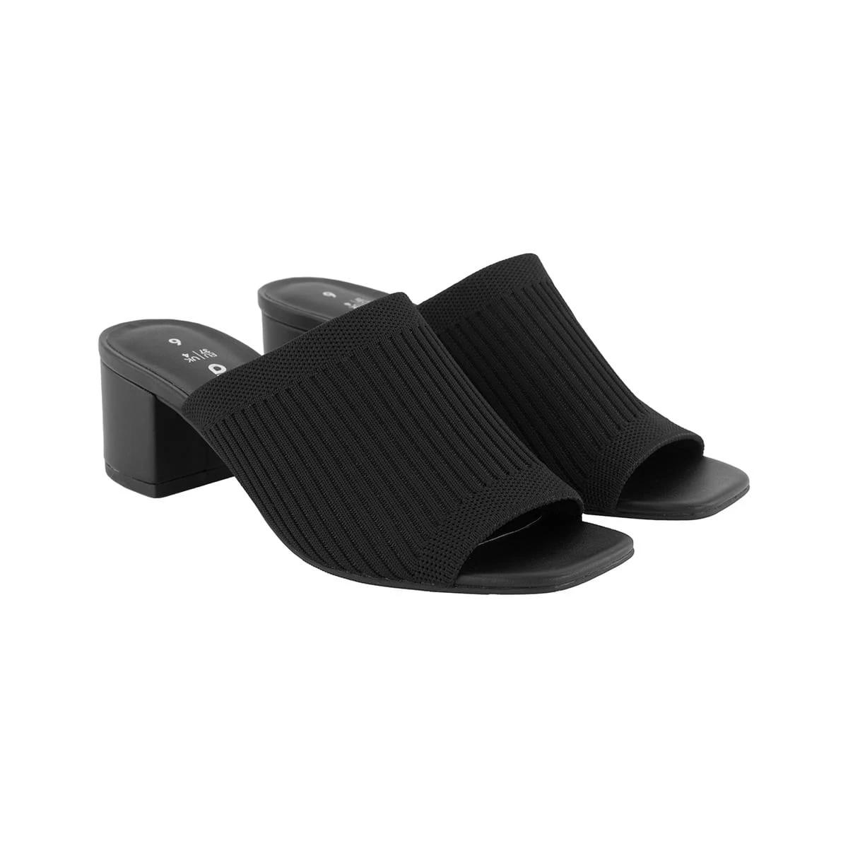2 Casual Knit Square Toe Mules Black, 2 of 8