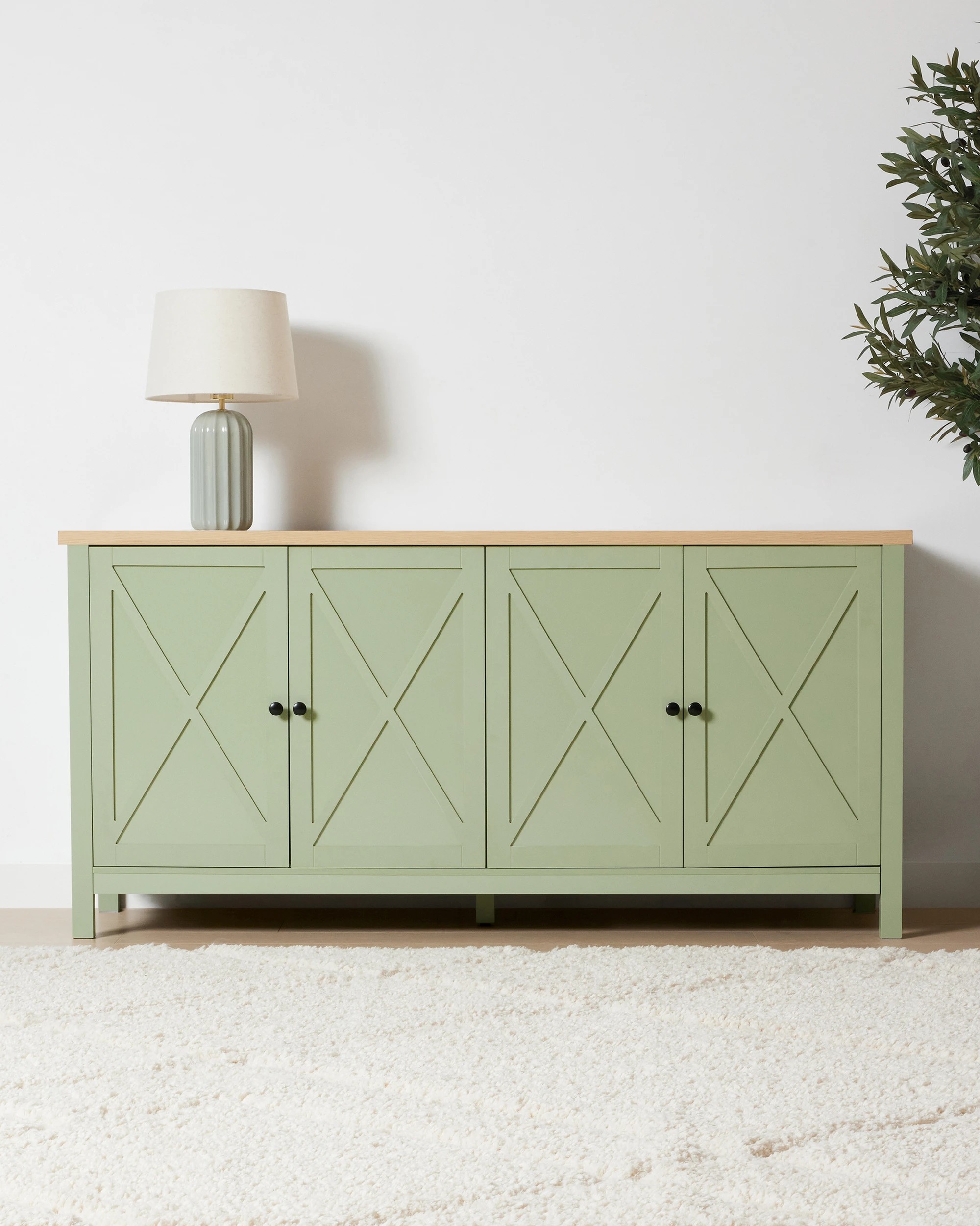 1 Camille 4 Door Sideboard - Sage, 1 of 9