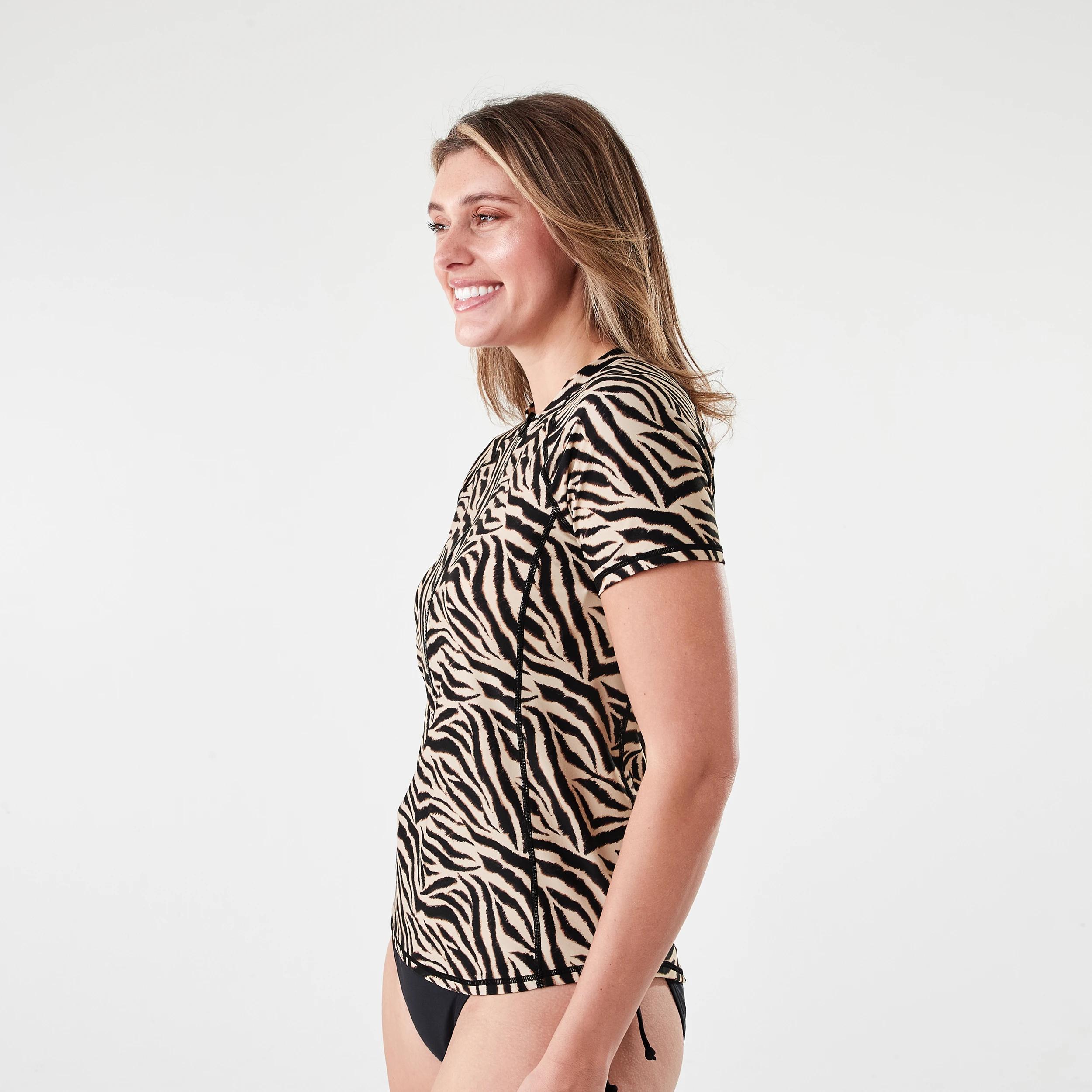2 Short Sleeve Zip Rash Vest Zebra, 2 of 5