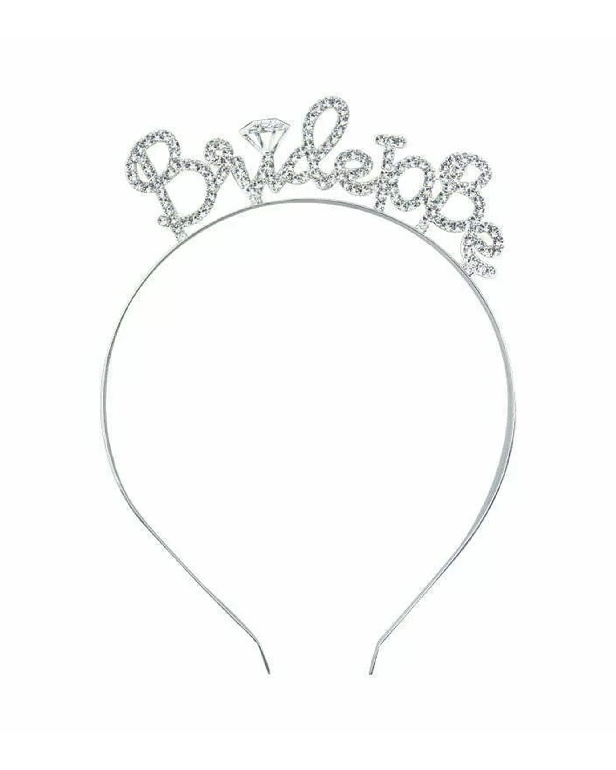 1 Party Maker Attire Accessory Bride To Be Headband Finish Rhinestones - Silver, 1 of 1