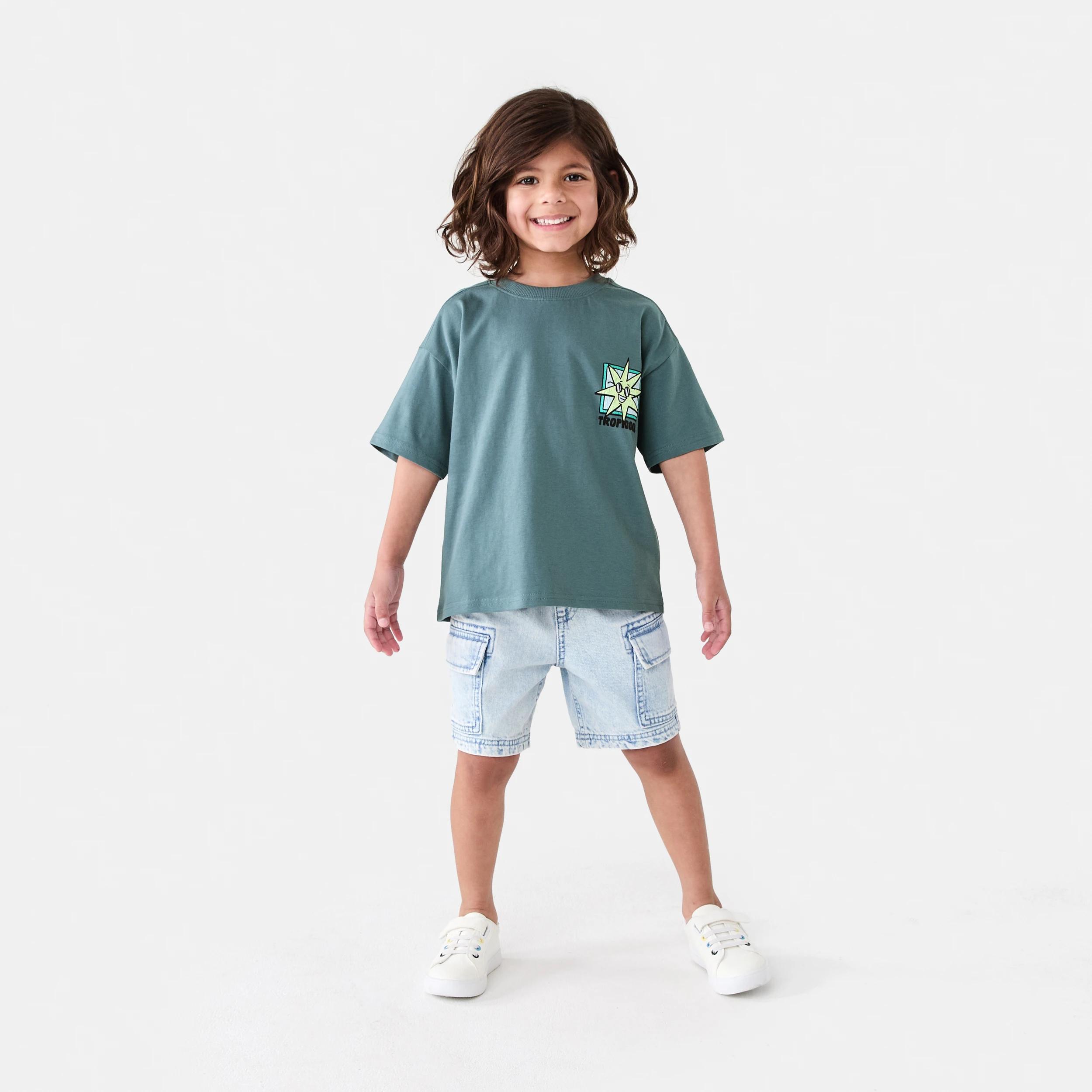 6 Short Sleeve Oversized Print T-shirt Grn Sun, 6 of 7