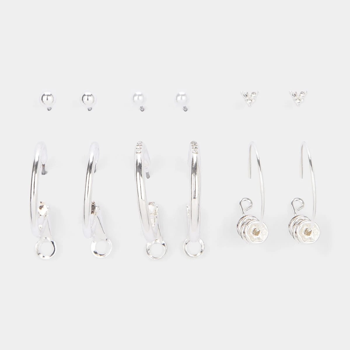 1 6 Pack Fine Rhondal Earrings - Silver Tone, 1 of 4