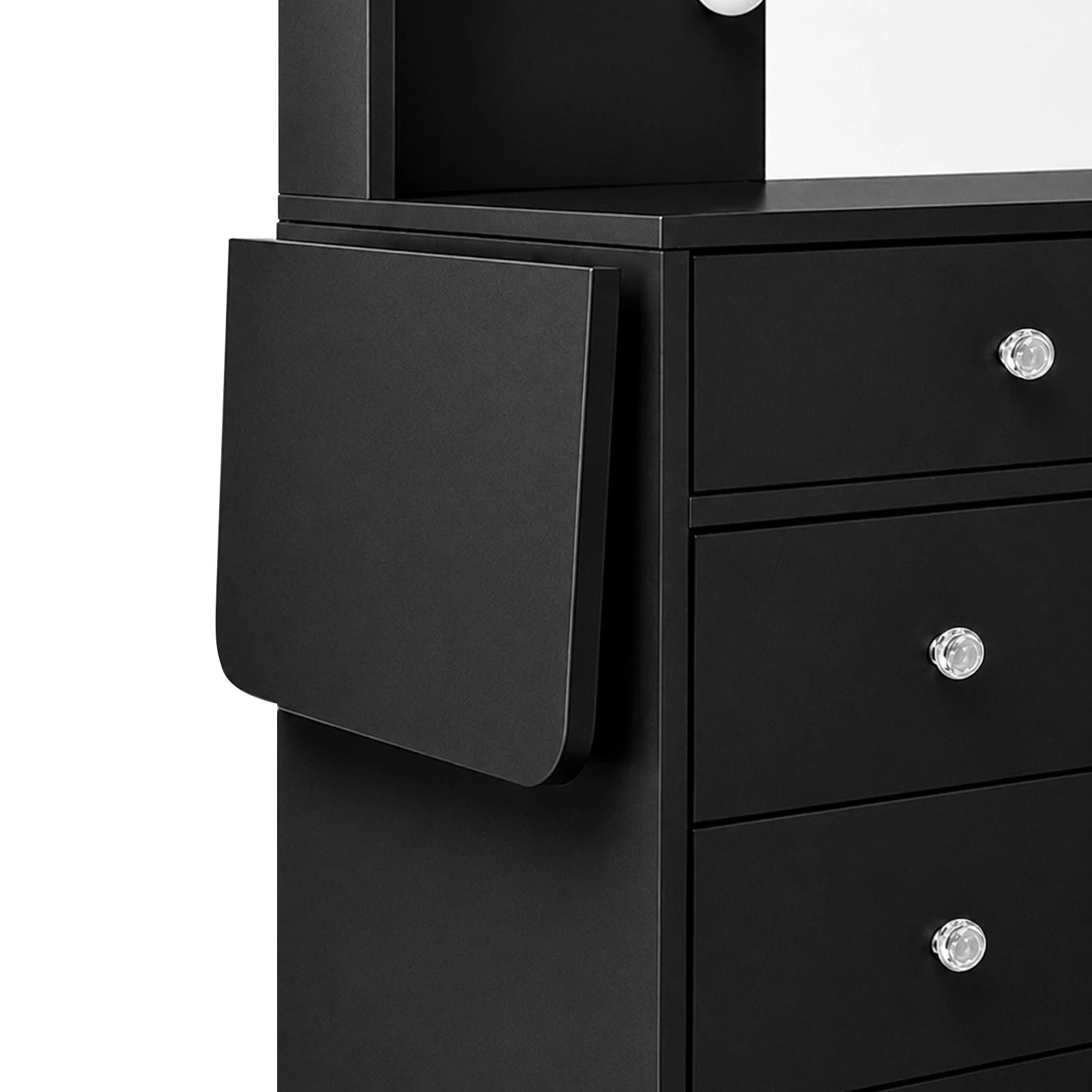 5 Ausway Luxury Vanity Table and Dressing Stool Set with 10 LED Lighted Hollywood Mirror 11 Drawers 4 Shelves, 5 of 7