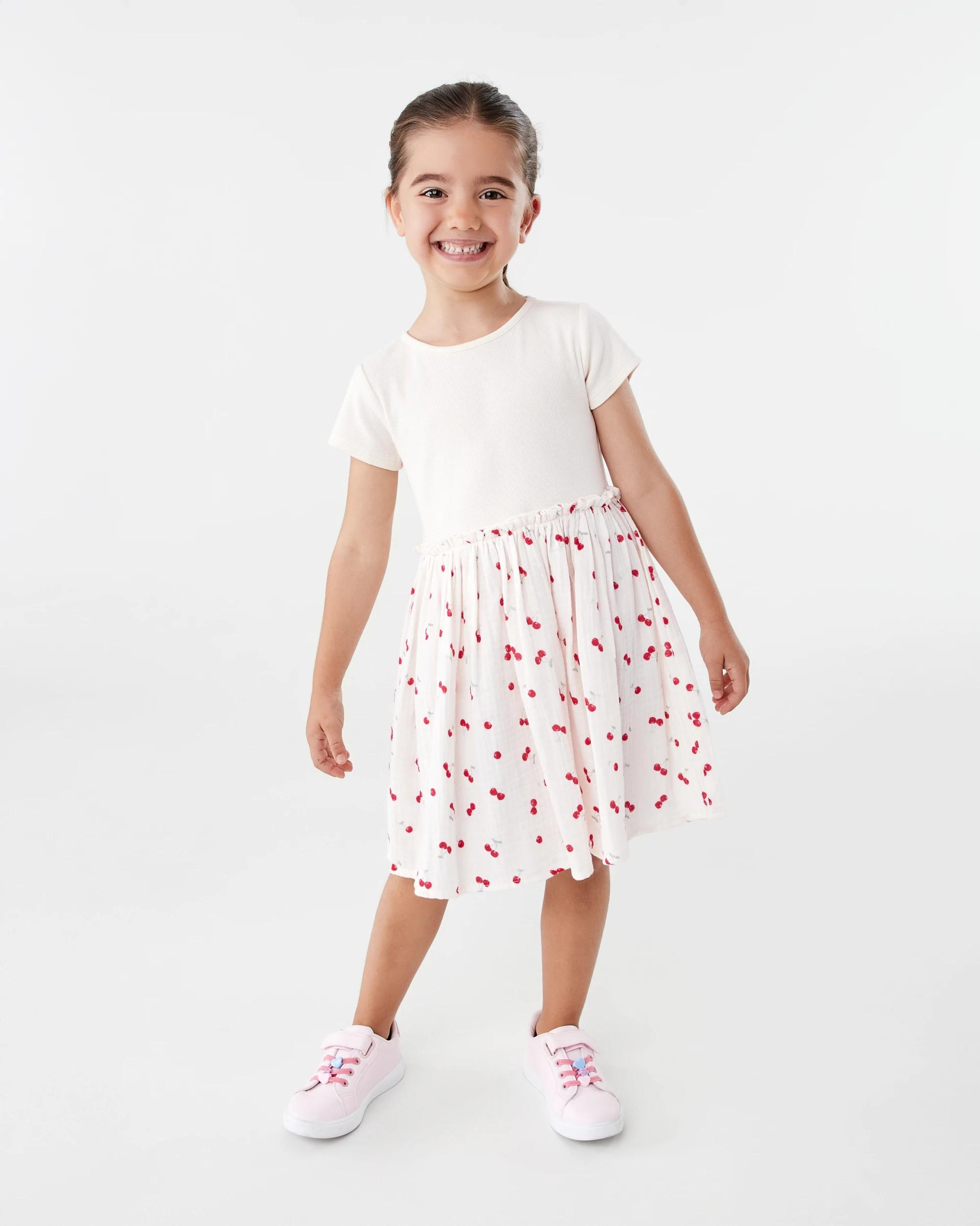 7 Short Sleeve Ribbed Dress Bge Cherry, 7 of 8