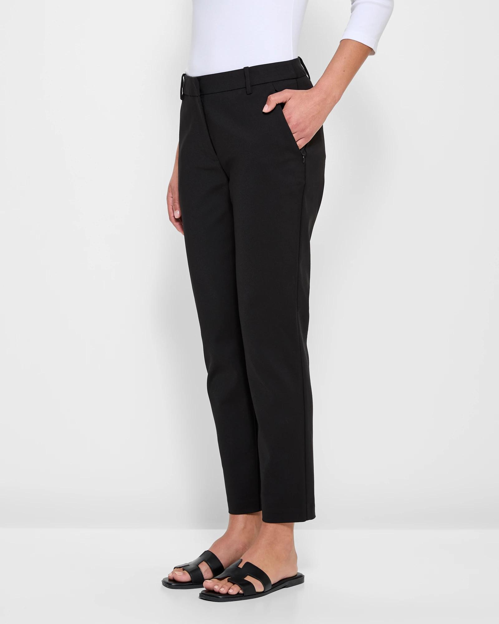 3 Preview Mia Zip Pocket Ankle Slim Pants BLACK, 3 of 5