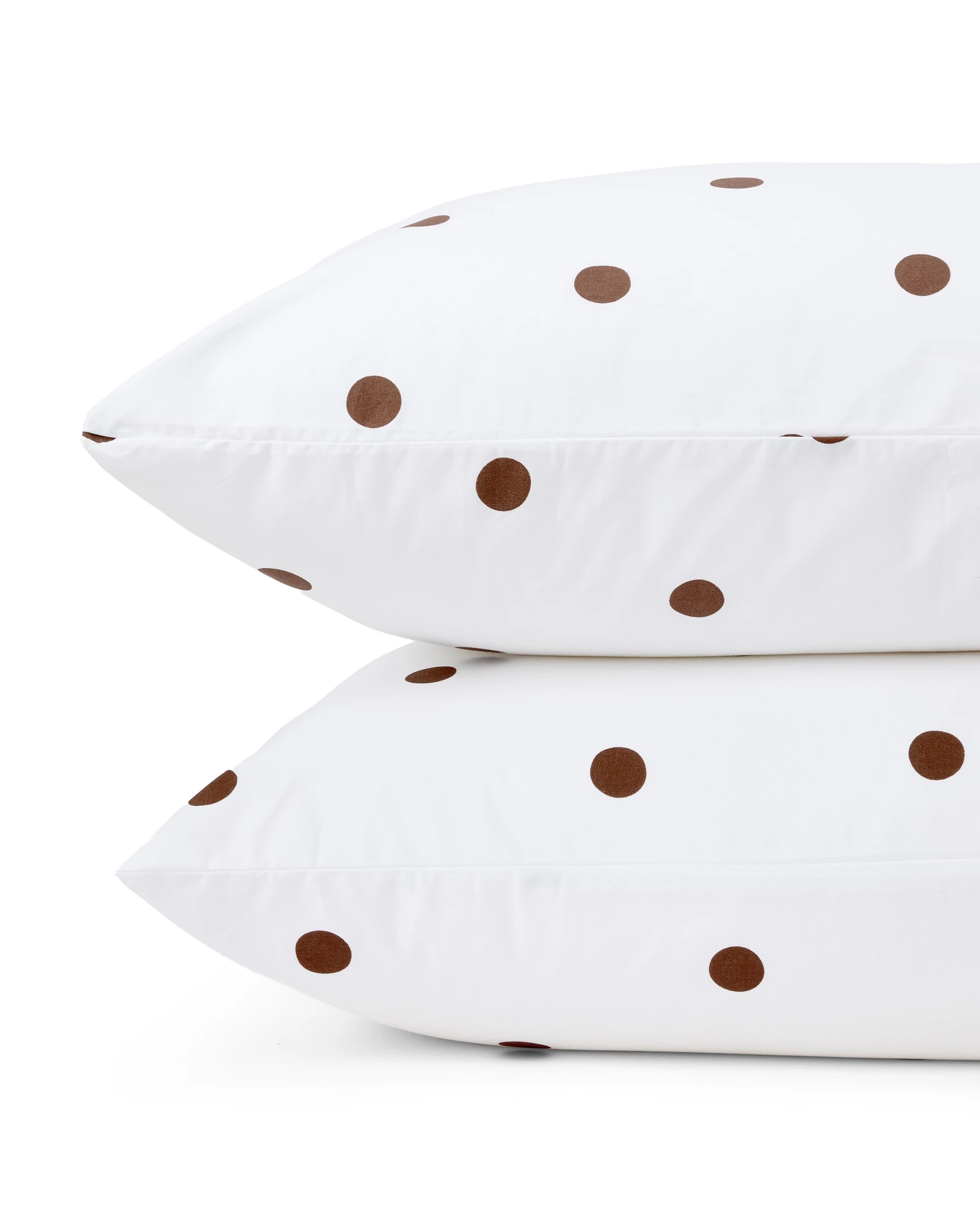4 250 Thread Count Polka Dot Cotton Sheet Set - Queen Bed, Off White and Chocolate, 4 of 7