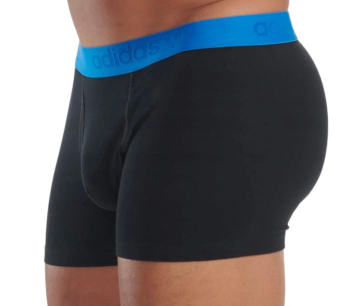 1 Adidas 3 Pack Mens Multi Coloured Trunks Cotton Flex Comfort Everyday Underwear ORANGE MULTI, 1 of 7