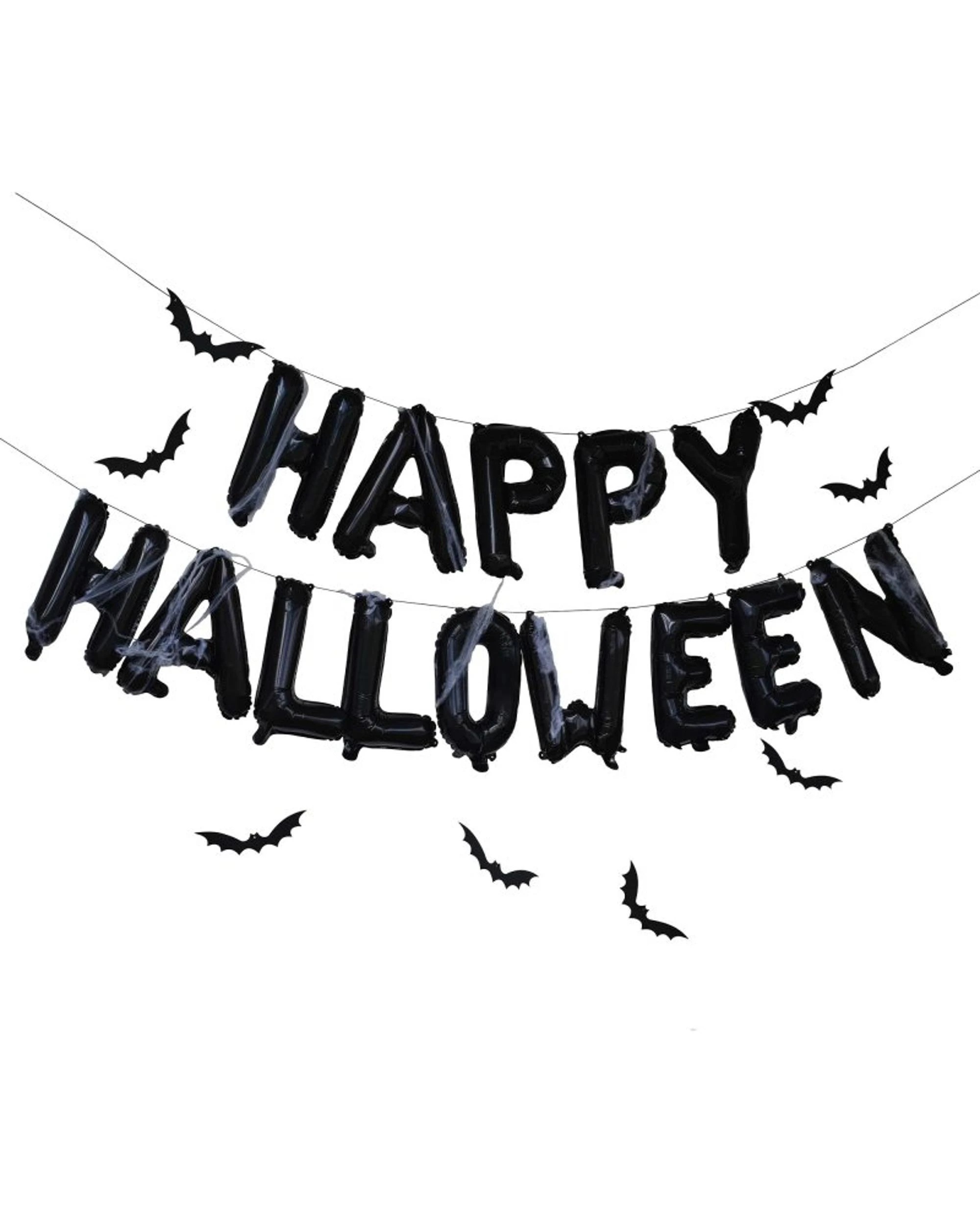 1 Fright Night Happy Halloween Balloon Bunting - Black, 1 of 2