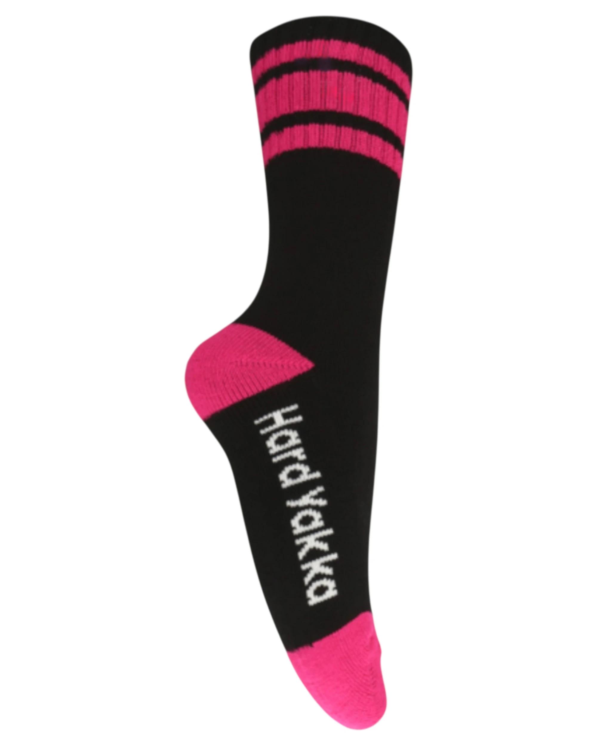 4 Hard Yakka 3 Pairs Womens Bamboo Work Socks Black/Pink BLACK/PINK, 4 of 4