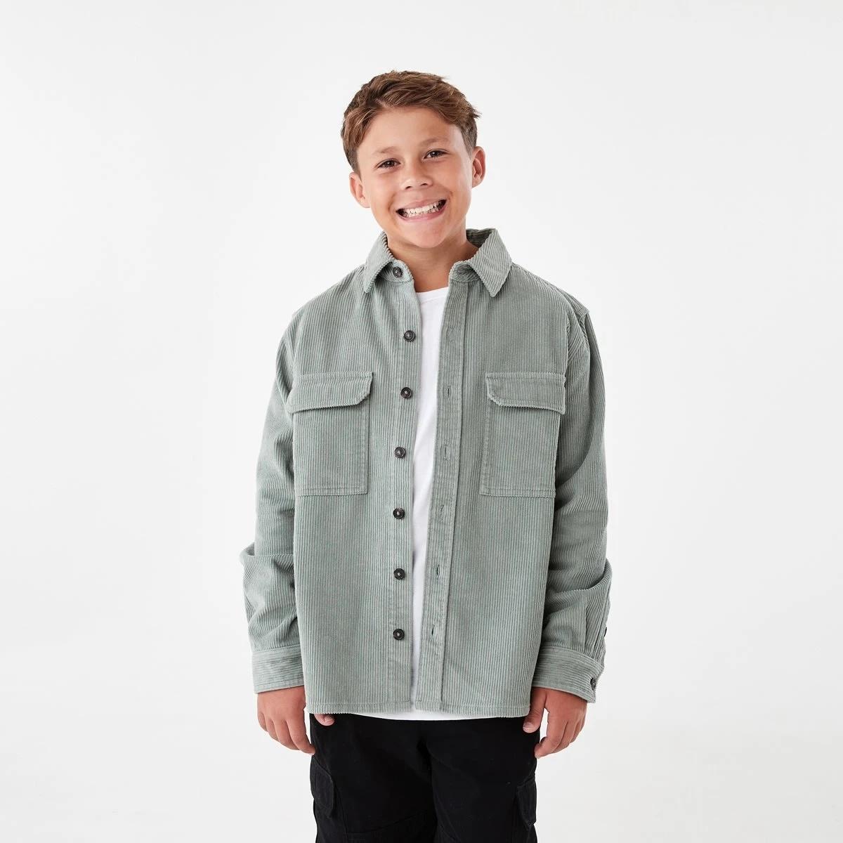 1 Utility Corduroy Overshirt Grn Laurel, 1 of 7