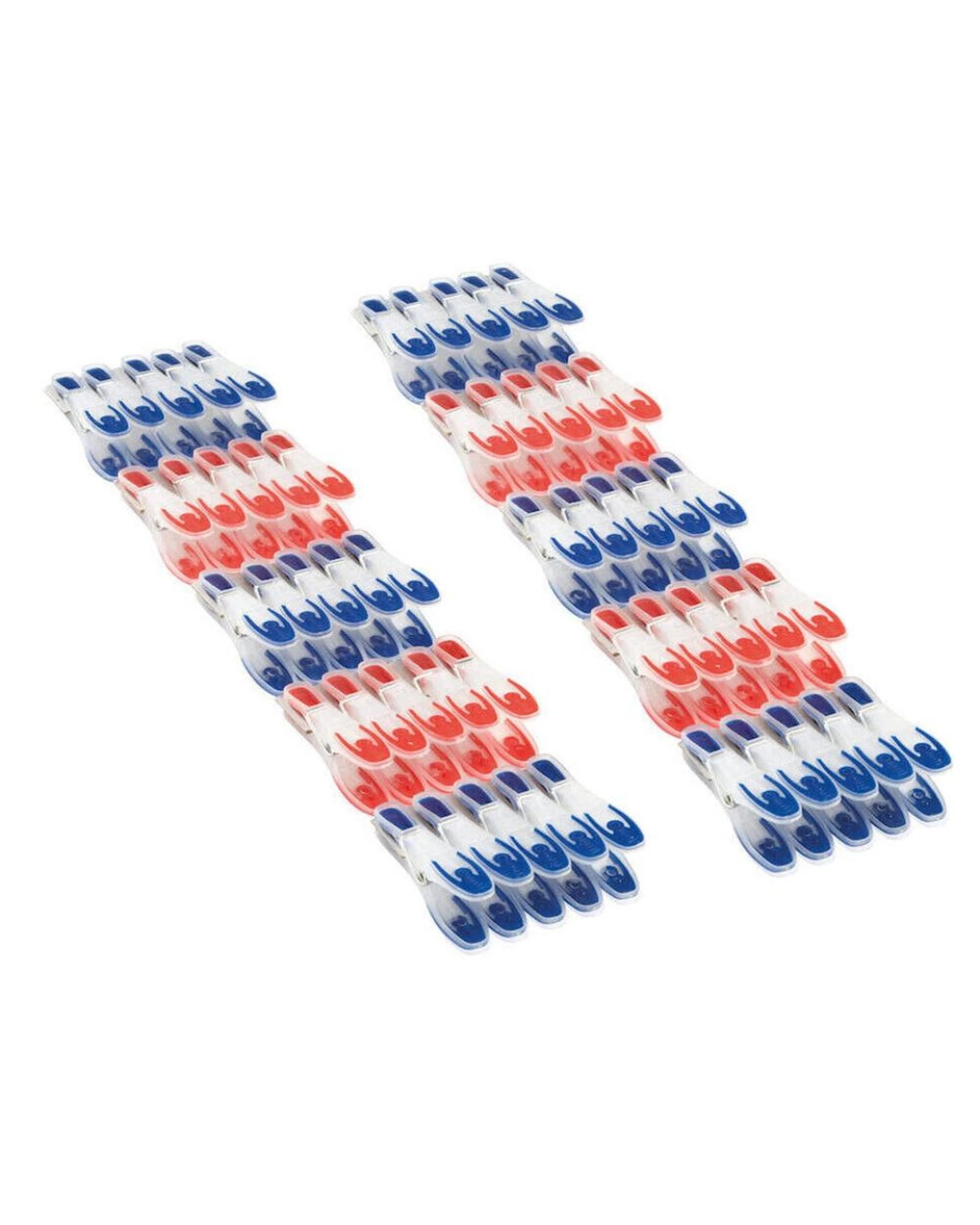 1 Leifheit Laundry Pegs 50 Piece  Soft Clipping Wide Handle Set Blue  Red  2 x 25pc, 1 of 4