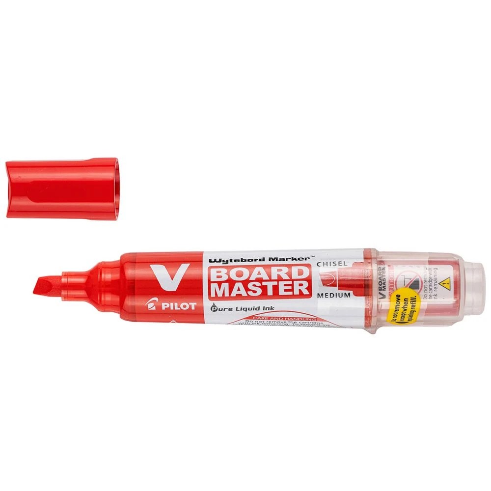 2 PILOT V Board Master Whiteboard Marker Chisel Tip Red, 2 of 6