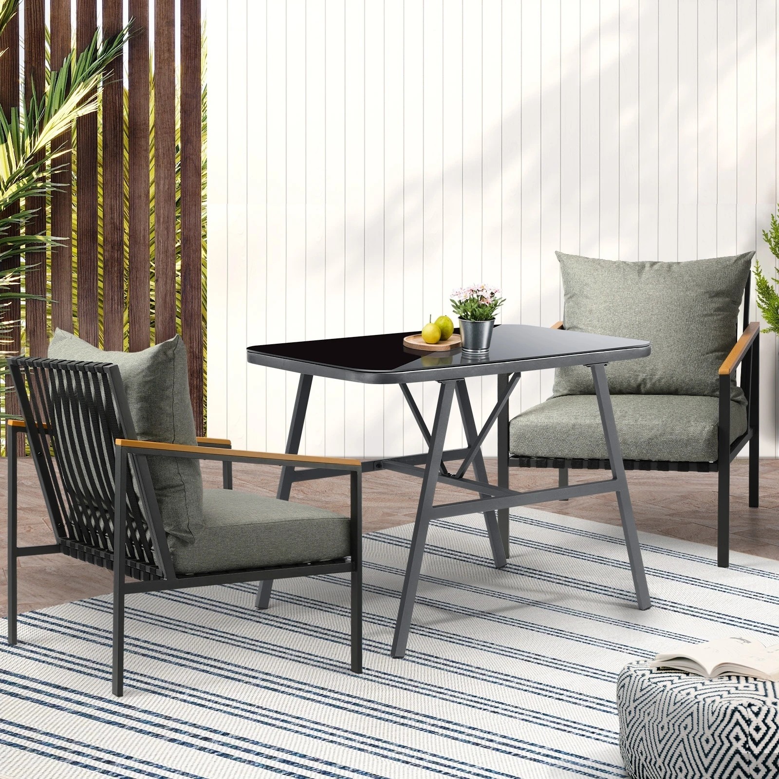 10 Livsip Outdoor Dining Set Table And Chairs Patio Furniture Garden Setting 3pcs
 - Multi, 10 of 10