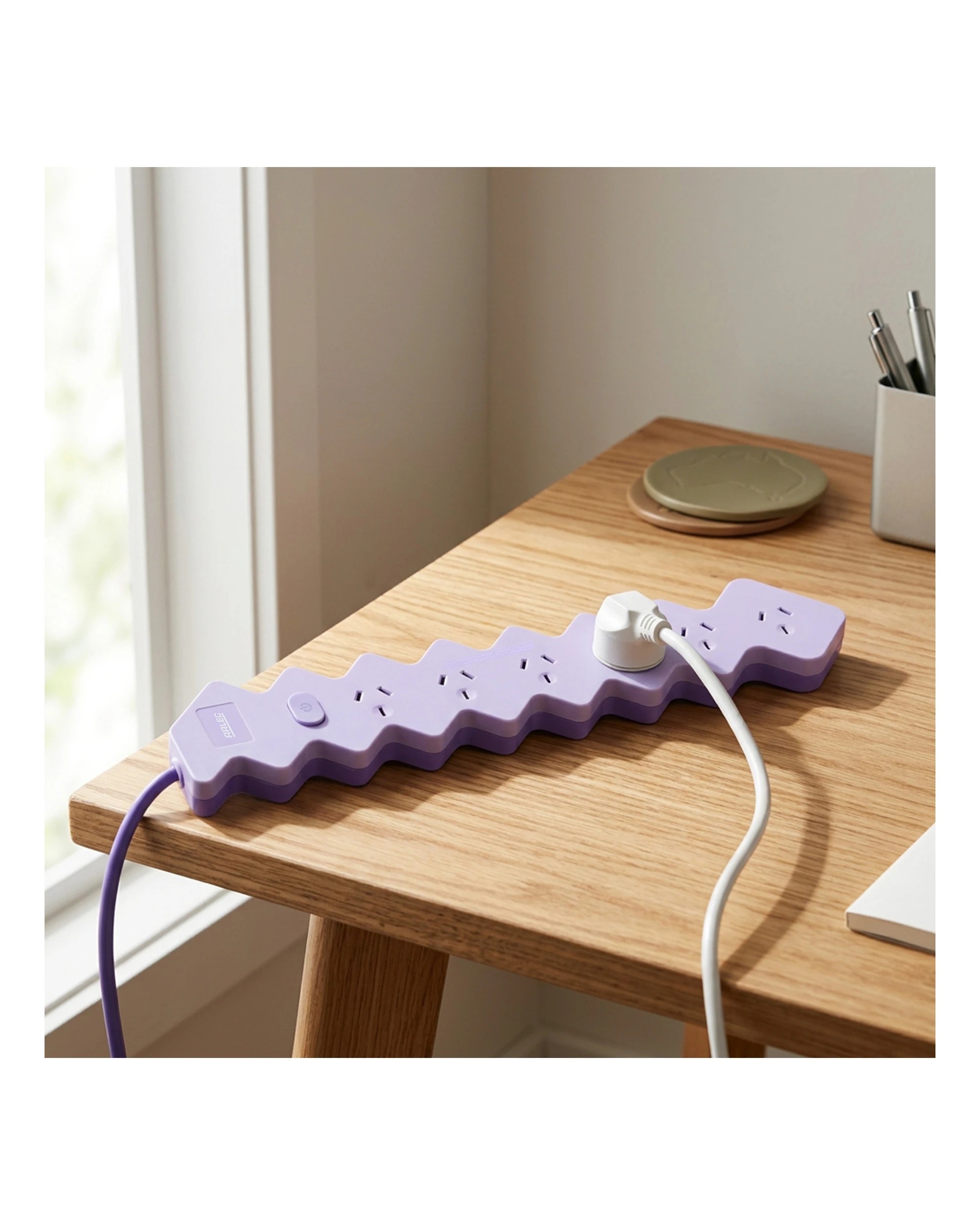 Arlec 6 Outlet Zig Zag Powerboard with Master Switch - Assorted - Kmart