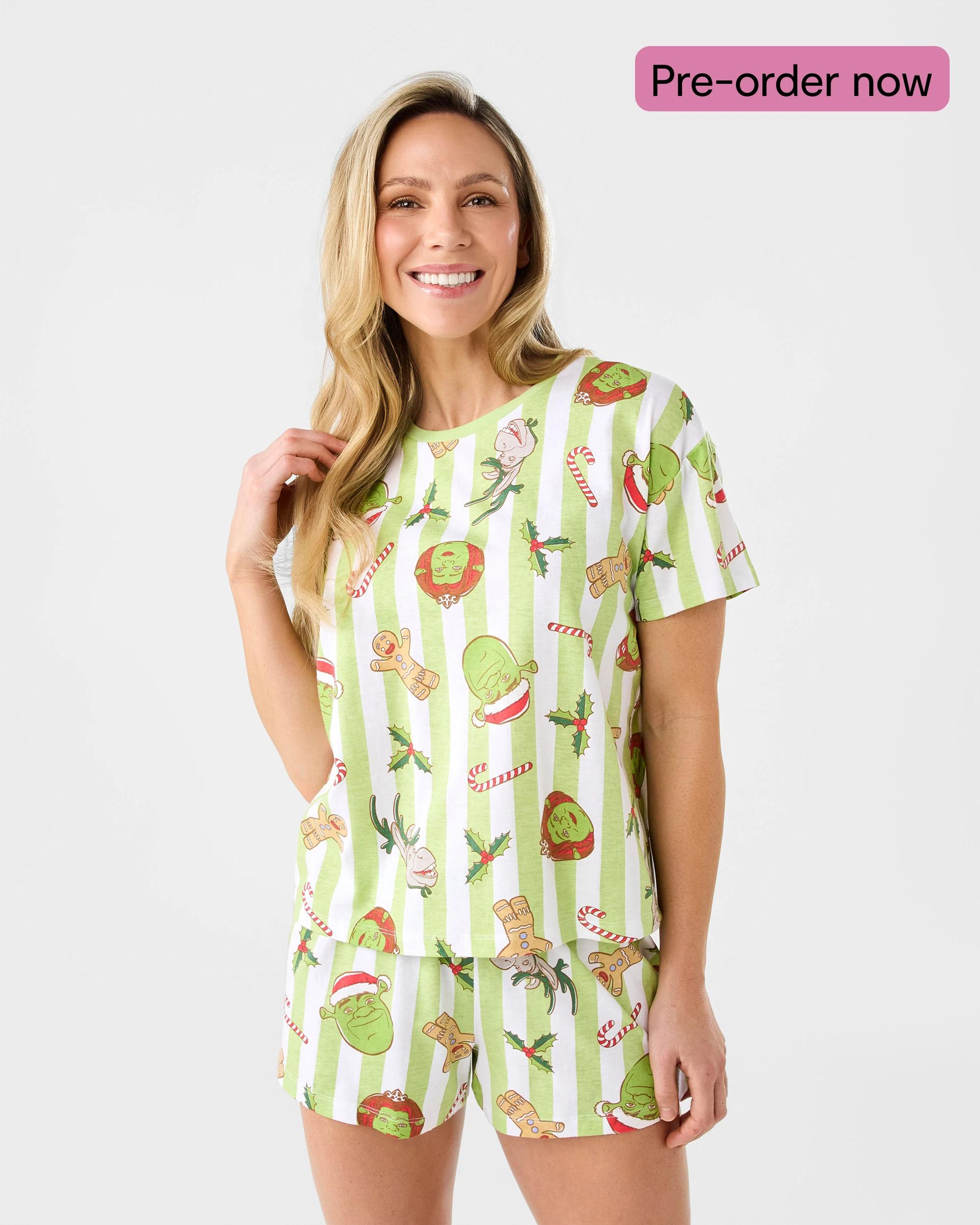 1 Family Matching Christmas Shrek Womens Pyjama Set Shrek Xmas, 1 of 9