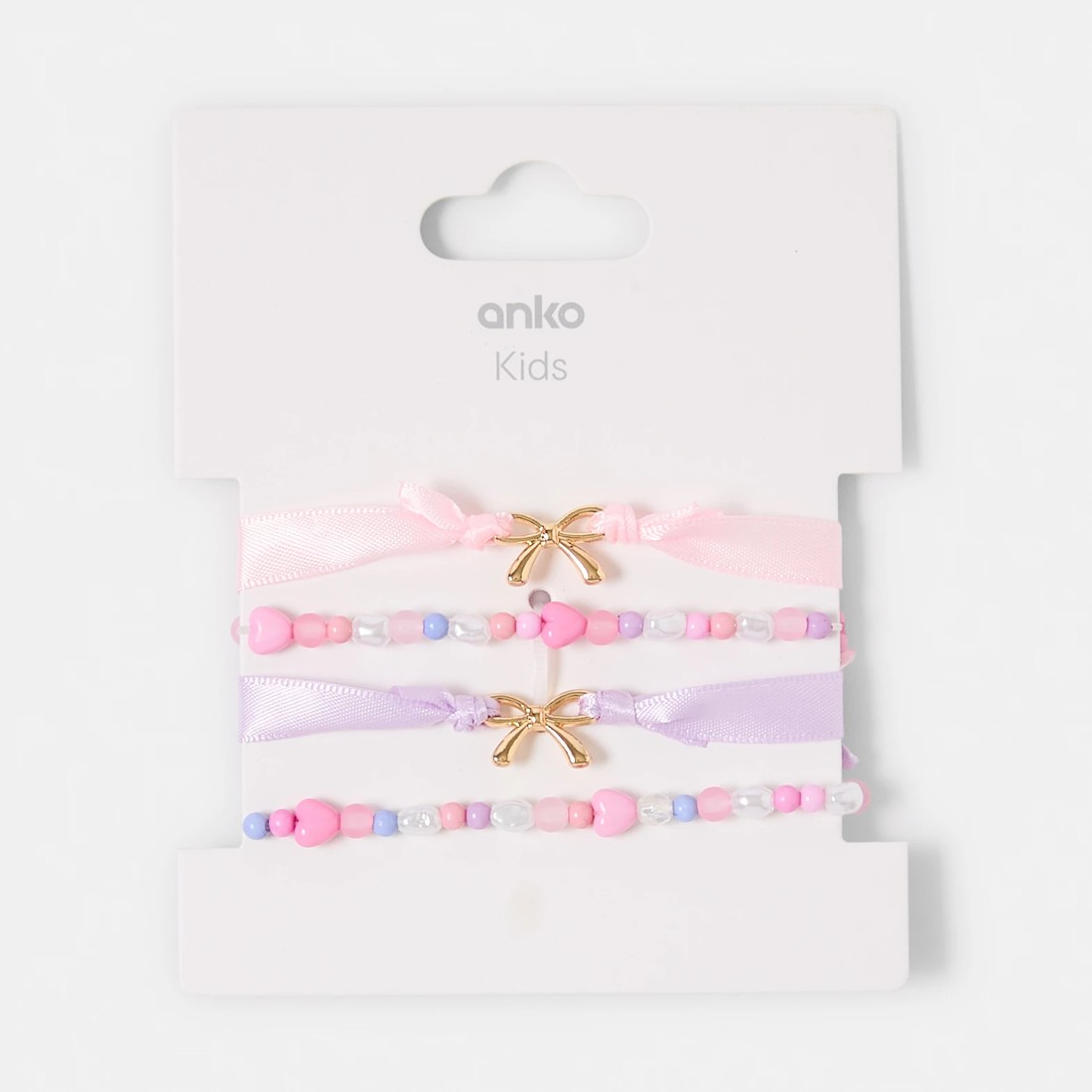 6 4 Pack Bow Bracelets - Gold Tone, Pink, Blue, Purple and White, 6 of 6