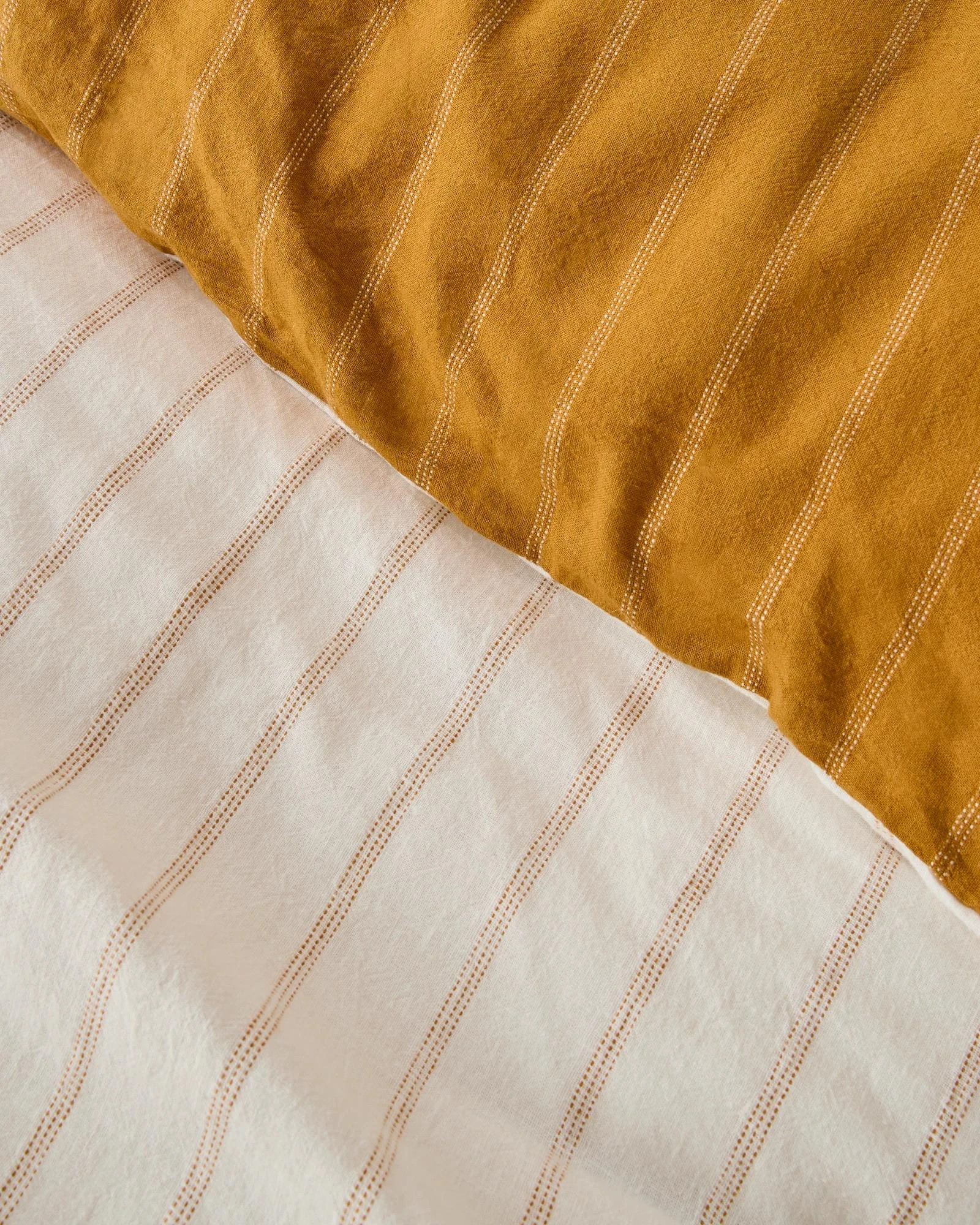 6 Target Adelle Stripe Linen/Cotton Quilt Cover Set - King Bed - Yellow, 6 of 8