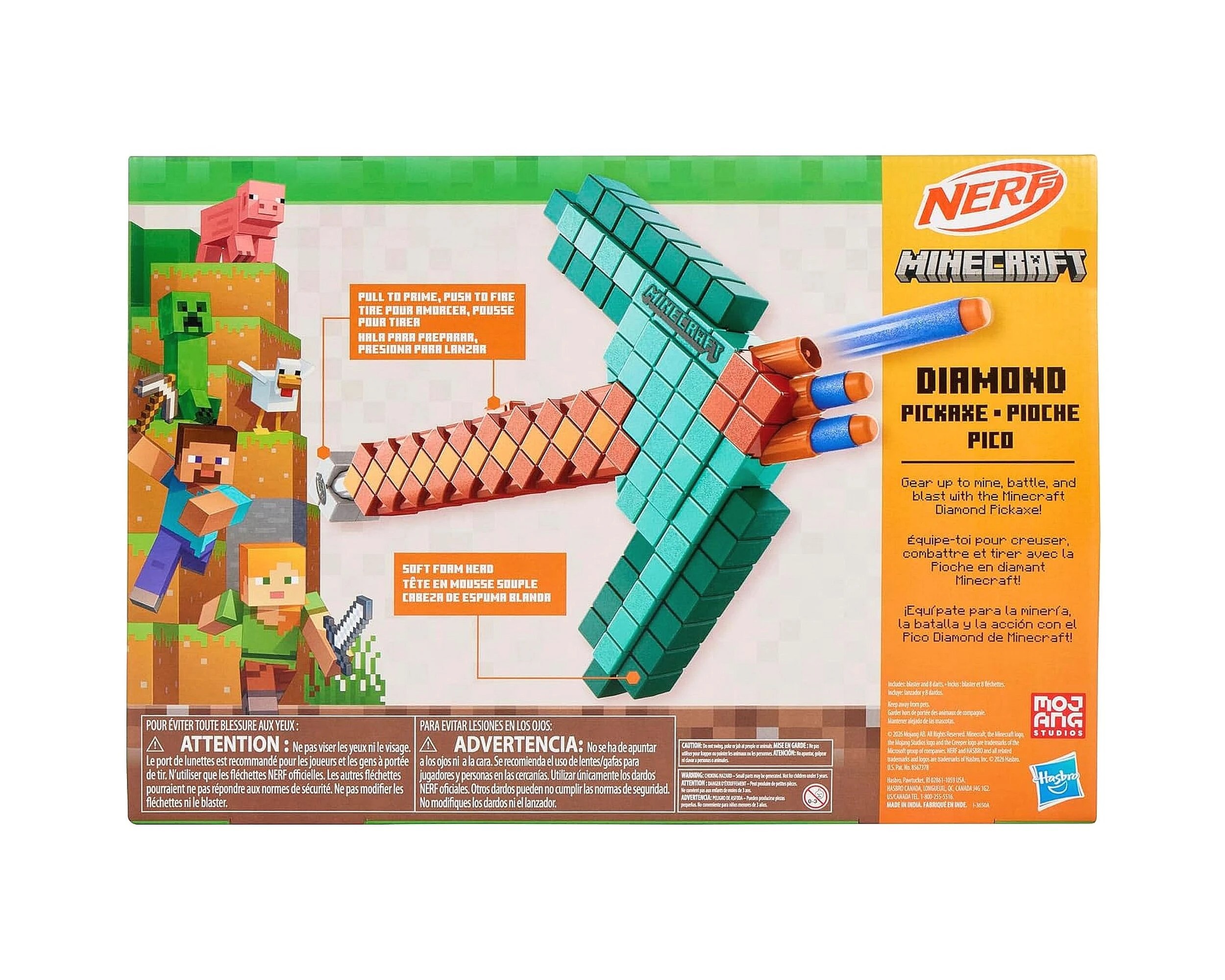 Nerf - Minecraft Diamond Pickaxe Dart Blaster - Hasbro - Kmart