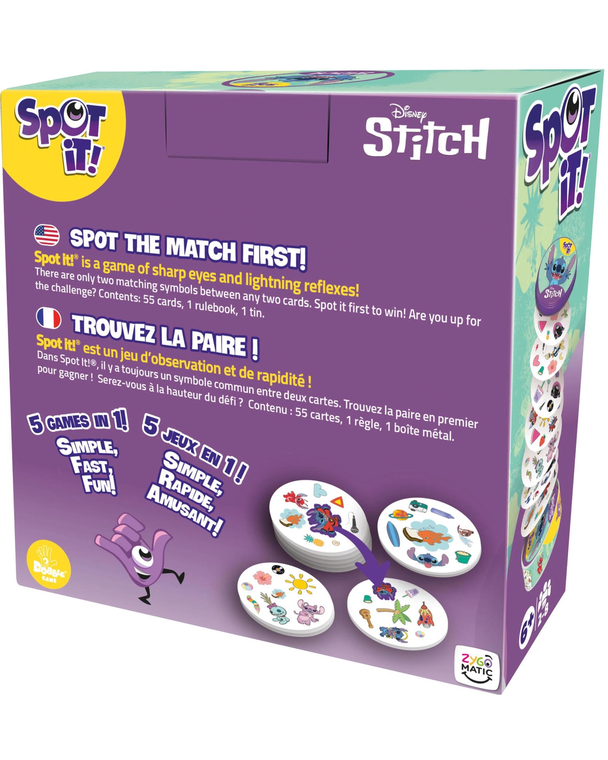 2 Spot It! Disney Stitch Card Game, 2 of 3