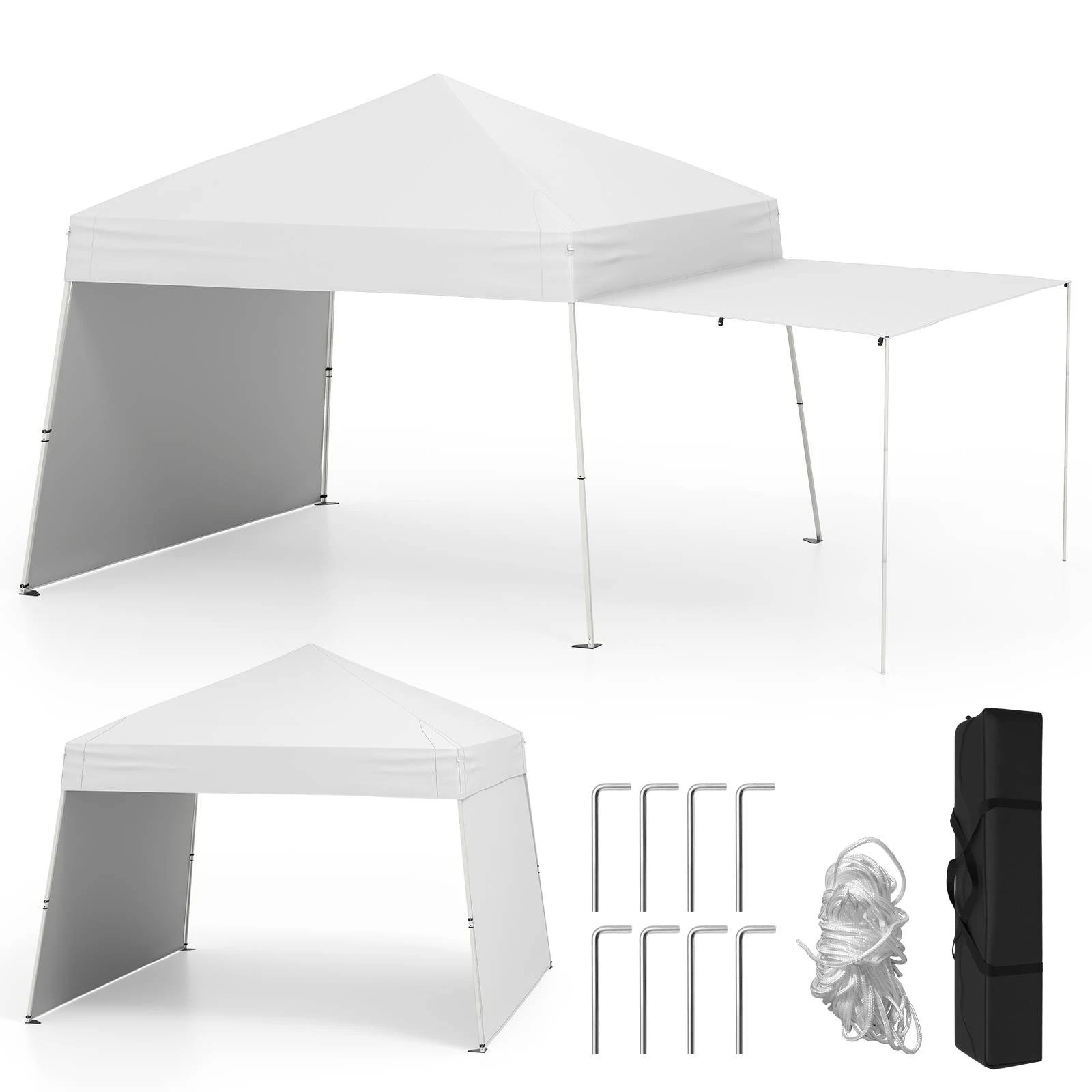 1 Costway 8x8ft-10x10ft Gazebo Pop up Canopy Party Tent - White, 1 of 1