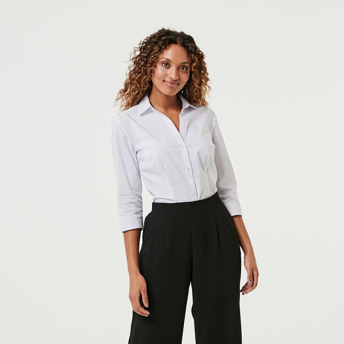 2 3/4 Sleeve Work Shirt White, 2 of 6