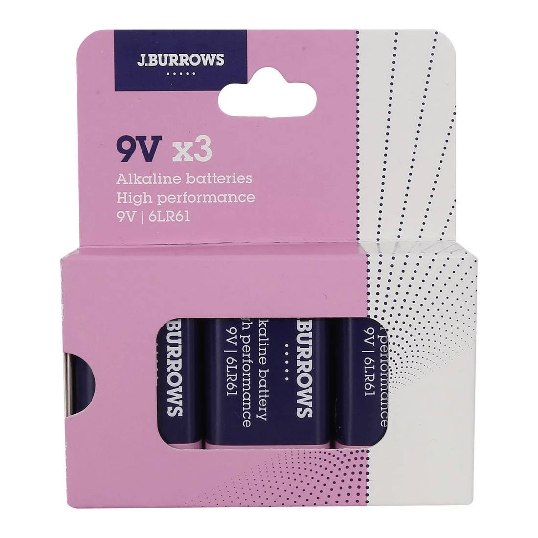 1 J.Burrows 9V Batteries 3 Pack, 1 of 7