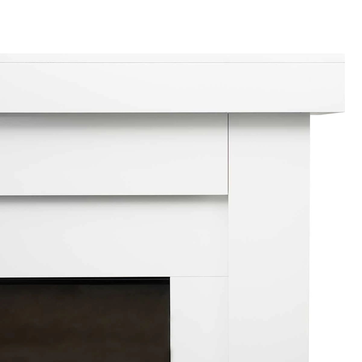 8 Moda Living Aristo 50 inch Electric Fireplace Heater with White Mantel Suite - White, 8 of 10