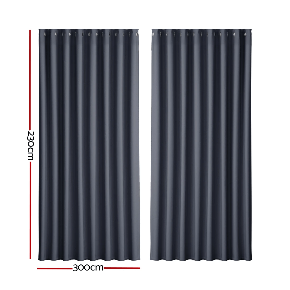 2 Artiss 2X Blockout Curtains Eyelet 300x230cm - Black, 2 of 6