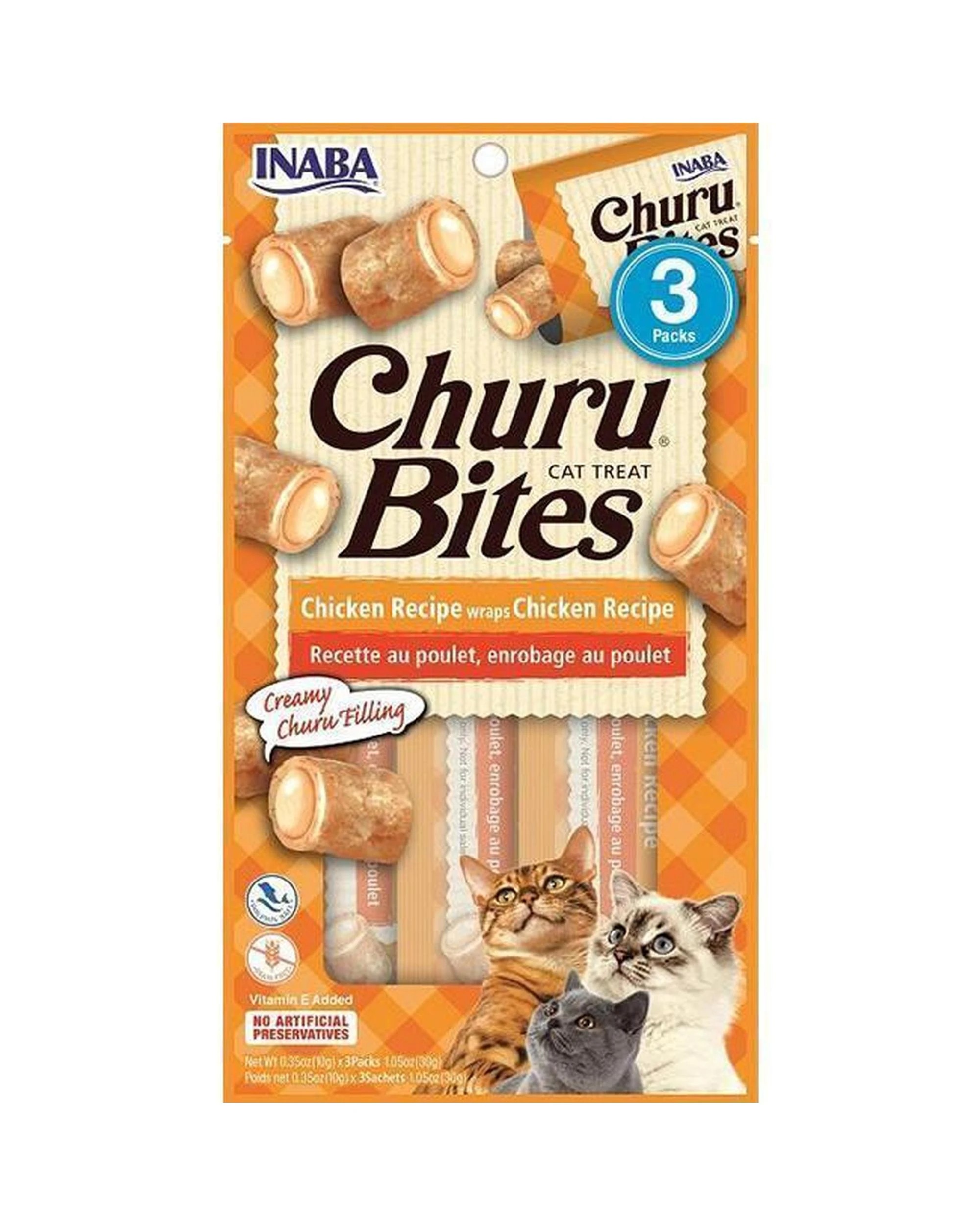 1 Inaba Churu Bites Cat Treat Chicken Recipe 6 x 30g, 1 of 2