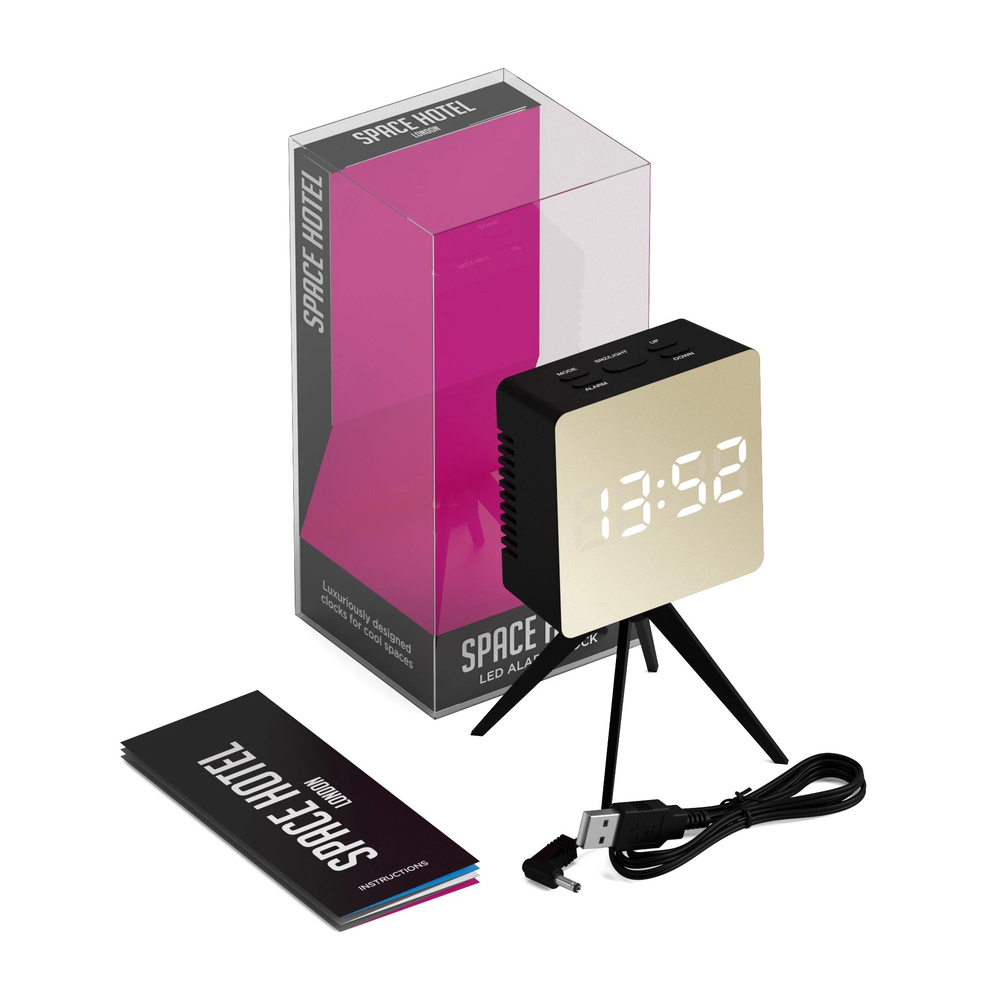 4 Newgate Space Hotel Droid Led Alarm Clock - Black, 4 of 7