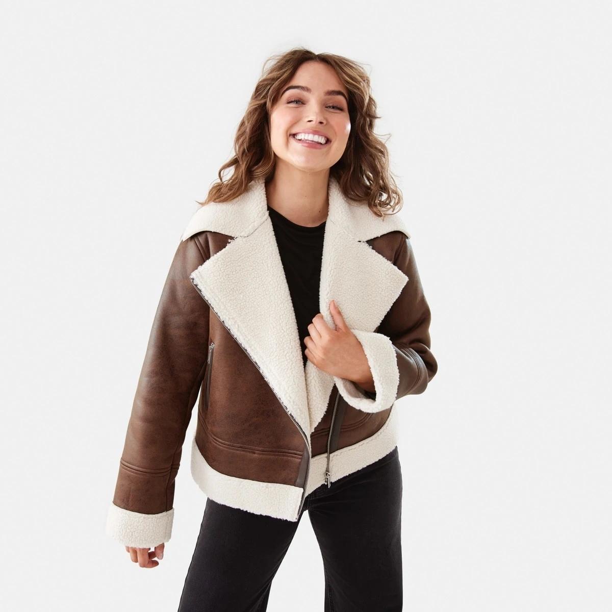 1 Shearling Jacket Melt Brown, 1 of 10