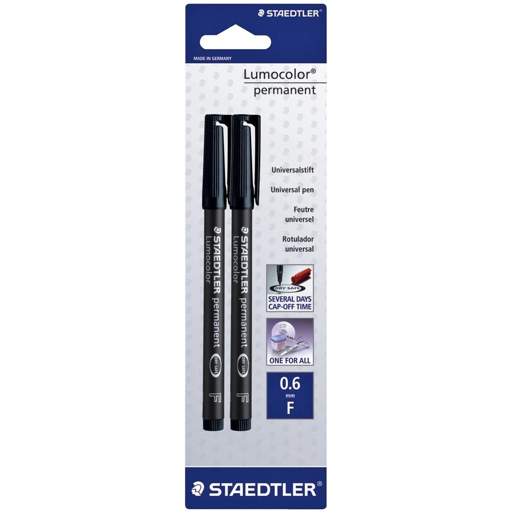 4 Staedtler Lumocolor 318 Permanent Markers Black 20 Pack, 4 of 6