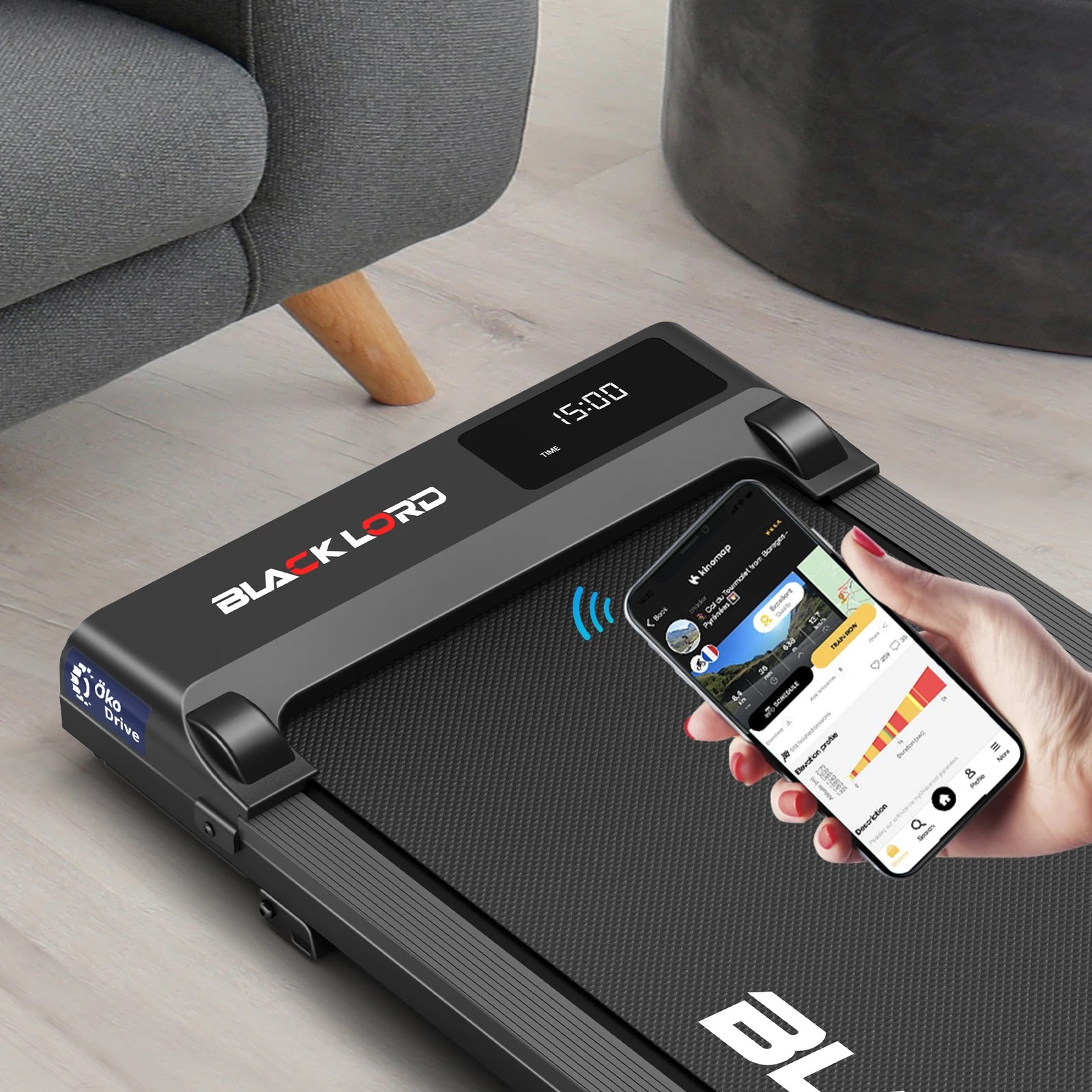 2 Black Lord Treadmill Electric Walking Pad Under Desk Home Gym Incline - Black, 2 of 10