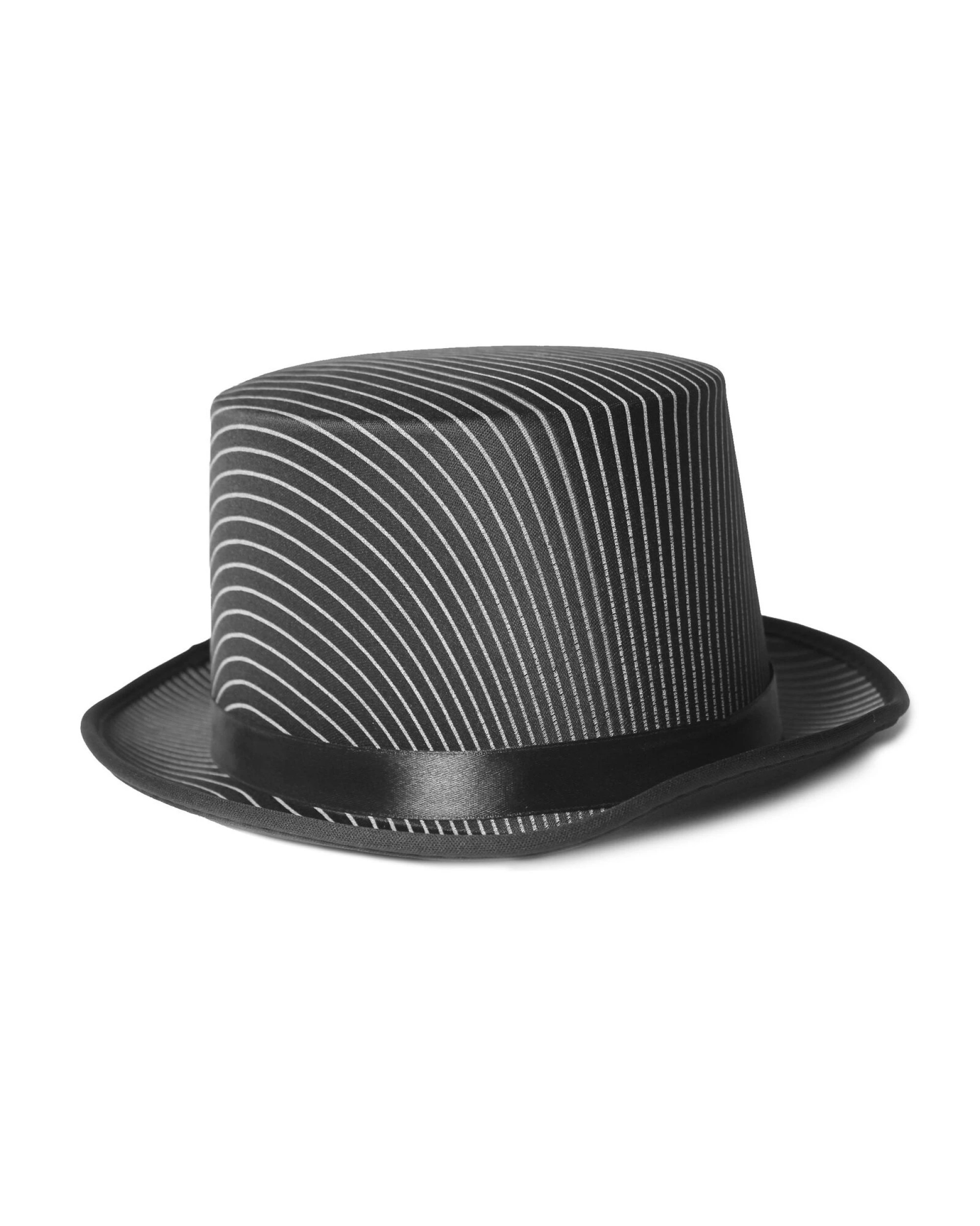 3 Pinstripe Gangster Party Costume Top Hat, 3 of 3