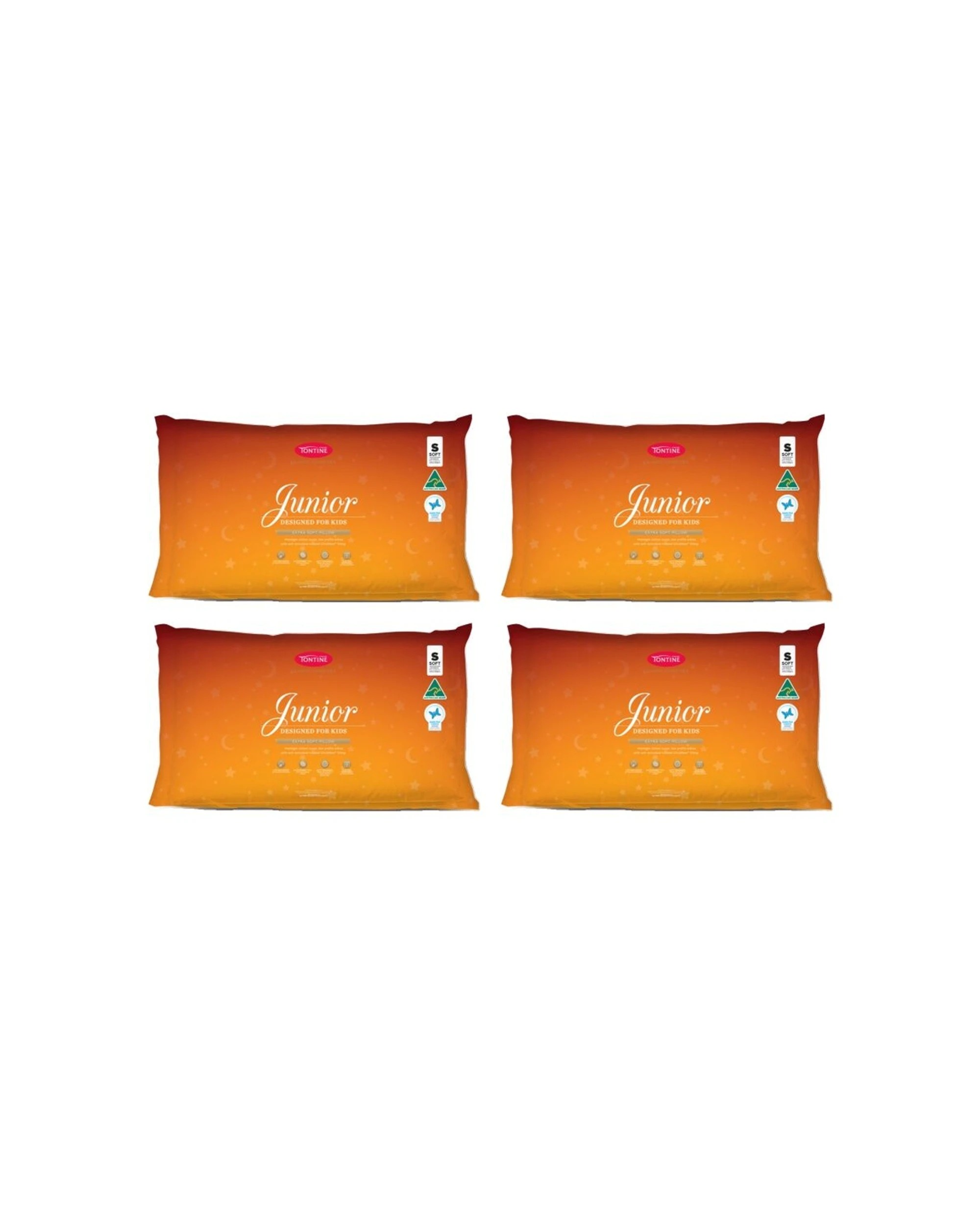 1 Tontine Classic Comfort Junior/Childrens Pillow Low & Soft For Kids Standard 4PK - White, 1 of 5