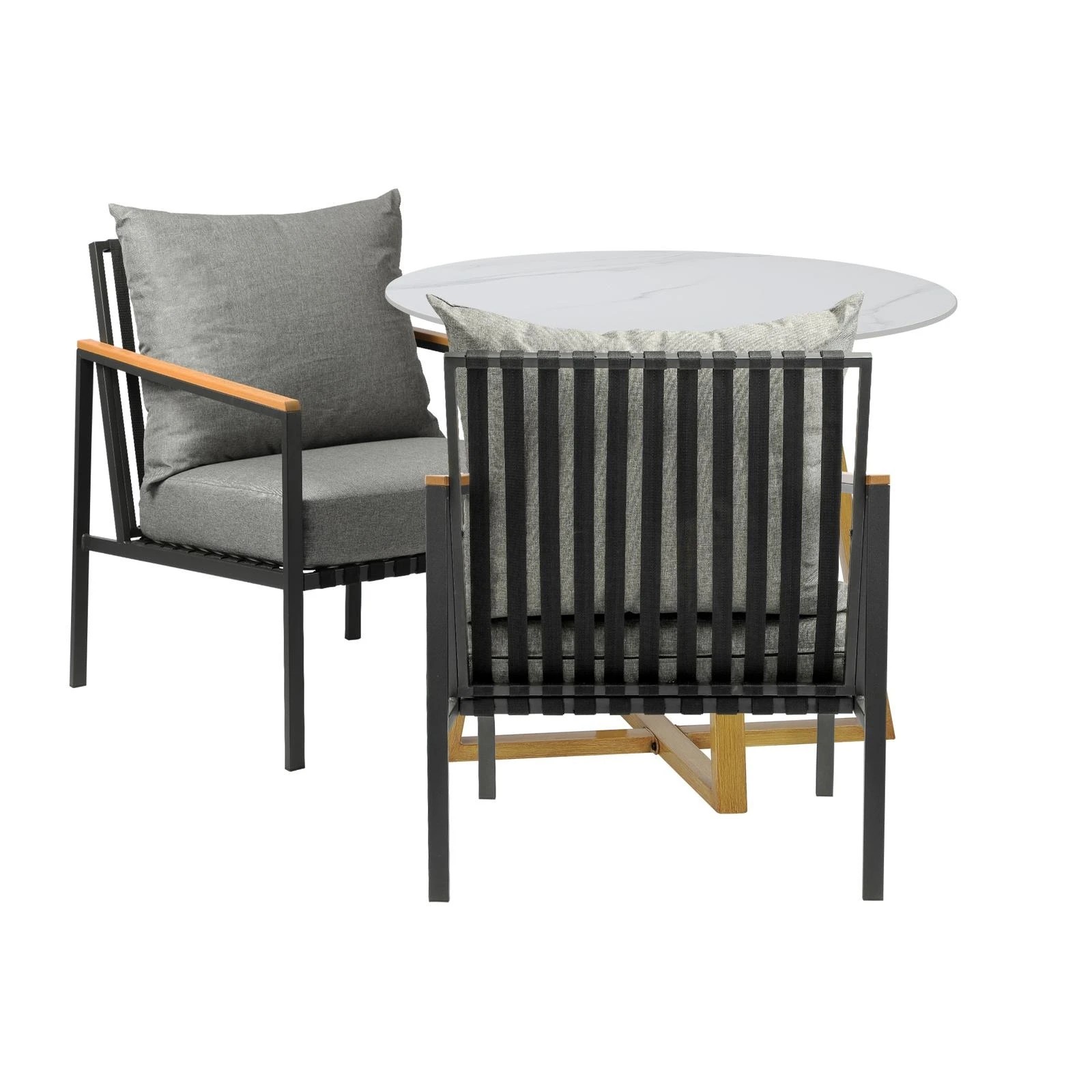 3 Livsip 3 Piece Outdoor Dining Setting Sintered Stone Table Patio Furniture Set
 - Multi, 3 of 4