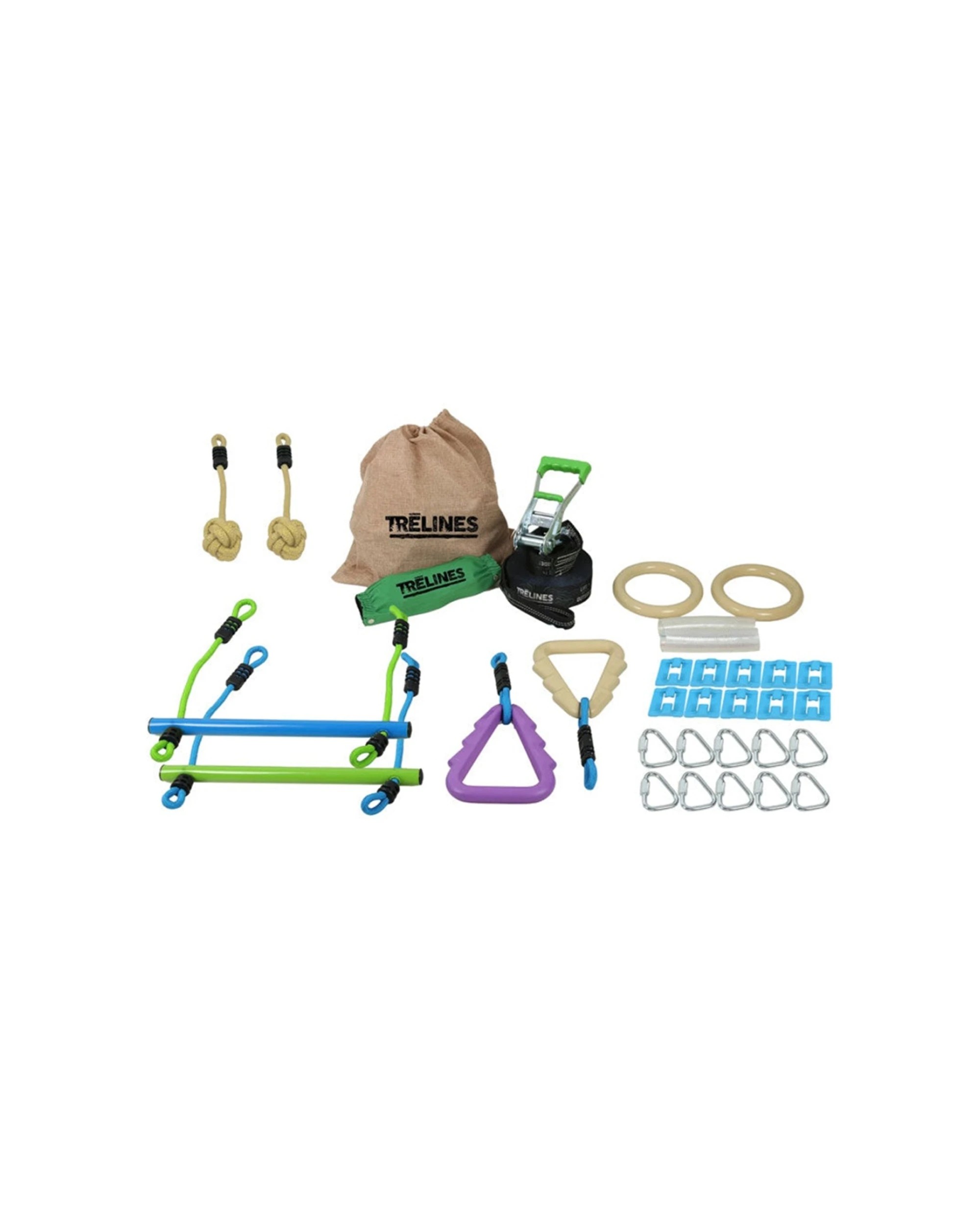 3 Trelines Ninja Adventure Kit Complete Obstacle Course Set 10.9m Outdoor Toy - Multi, 3 of 6