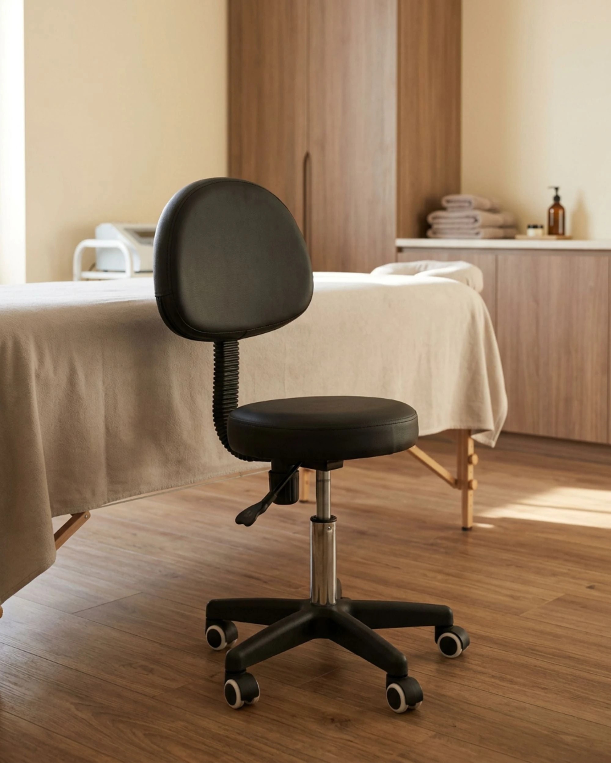 Ellie & Ruby Salon Stool Adjustable Swivel Chair Backrest Hairdressing ...