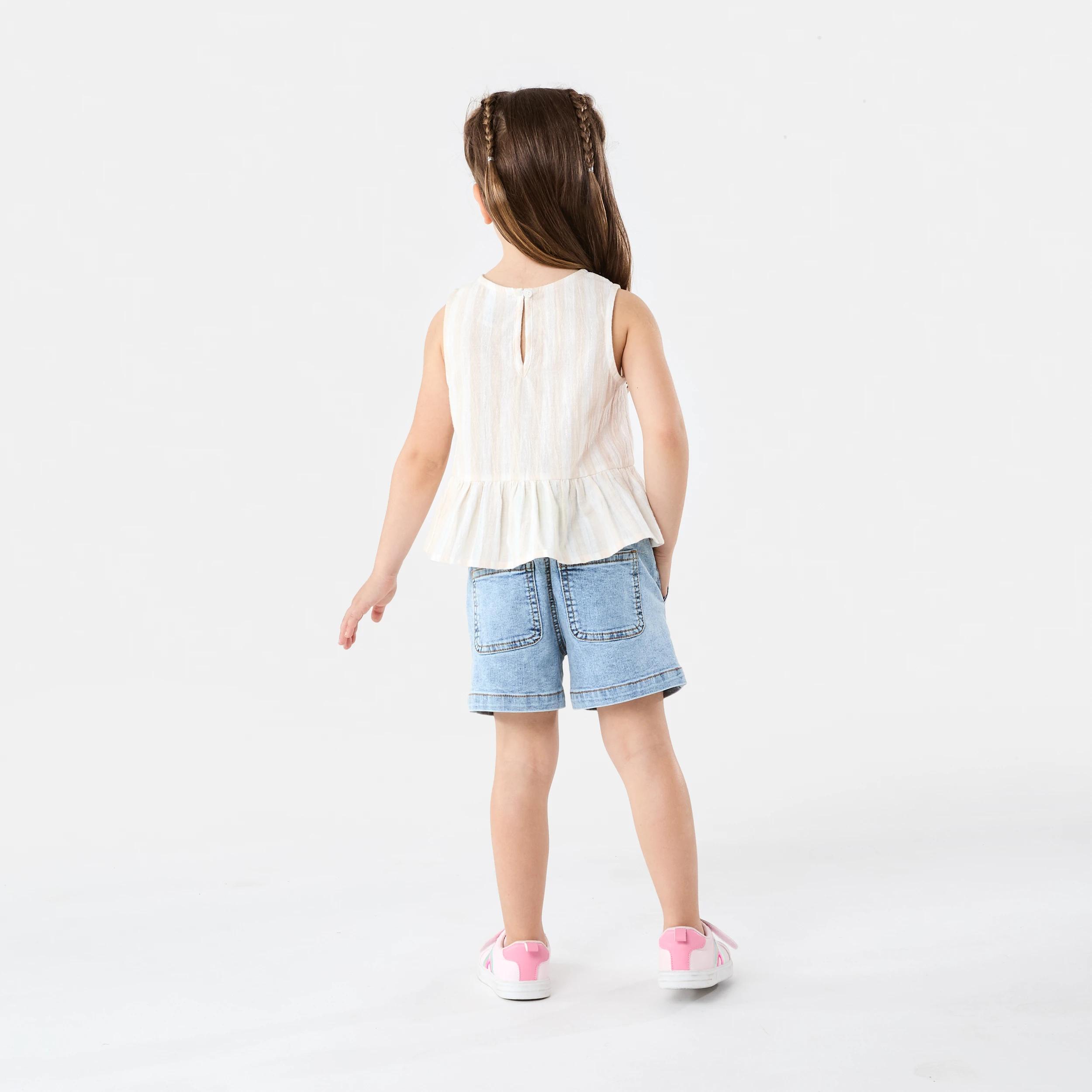7 Tie Front Frill Top Bge Stripe, 7 of 7