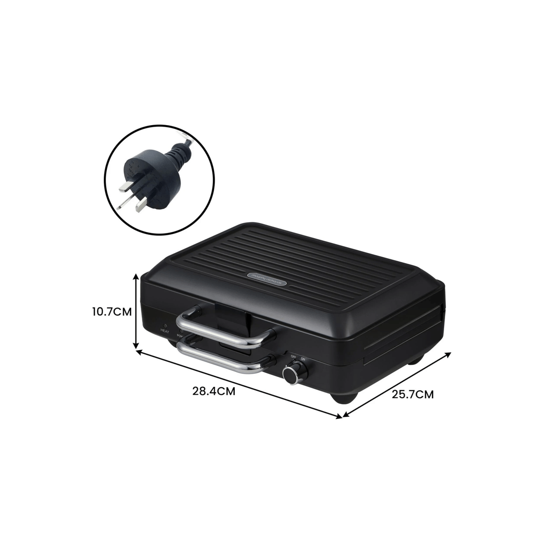 3 Morphy Richards MREMP4TNM Titanium 900W Multipress Jaffle Panini Waffle Pie 4 Plates Non-Stick Press Sandwich Maker, 3 of 7