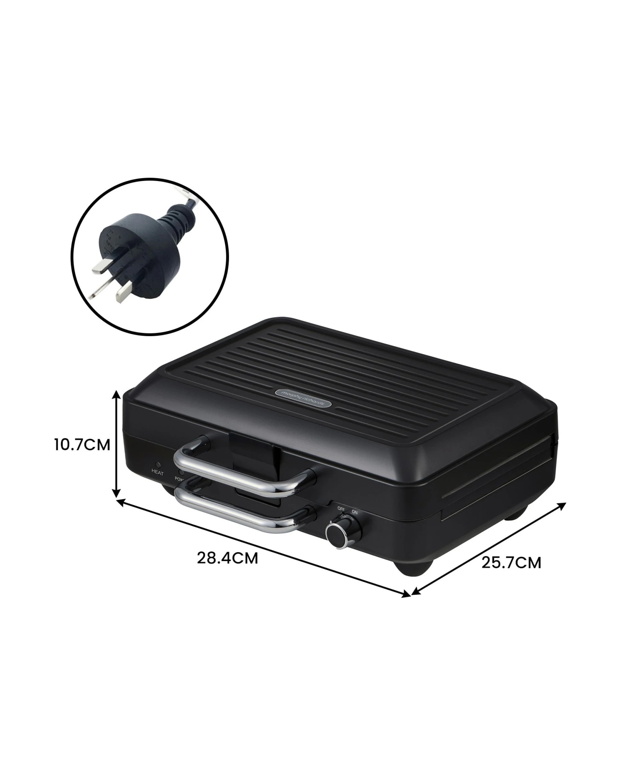 3 Morphy Richards MREMP4TNM Titanium 900W Multipress Jaffle Panini Waffle Pie 4 Plates Non-Stick Press Sandwich Maker, 3 of 7