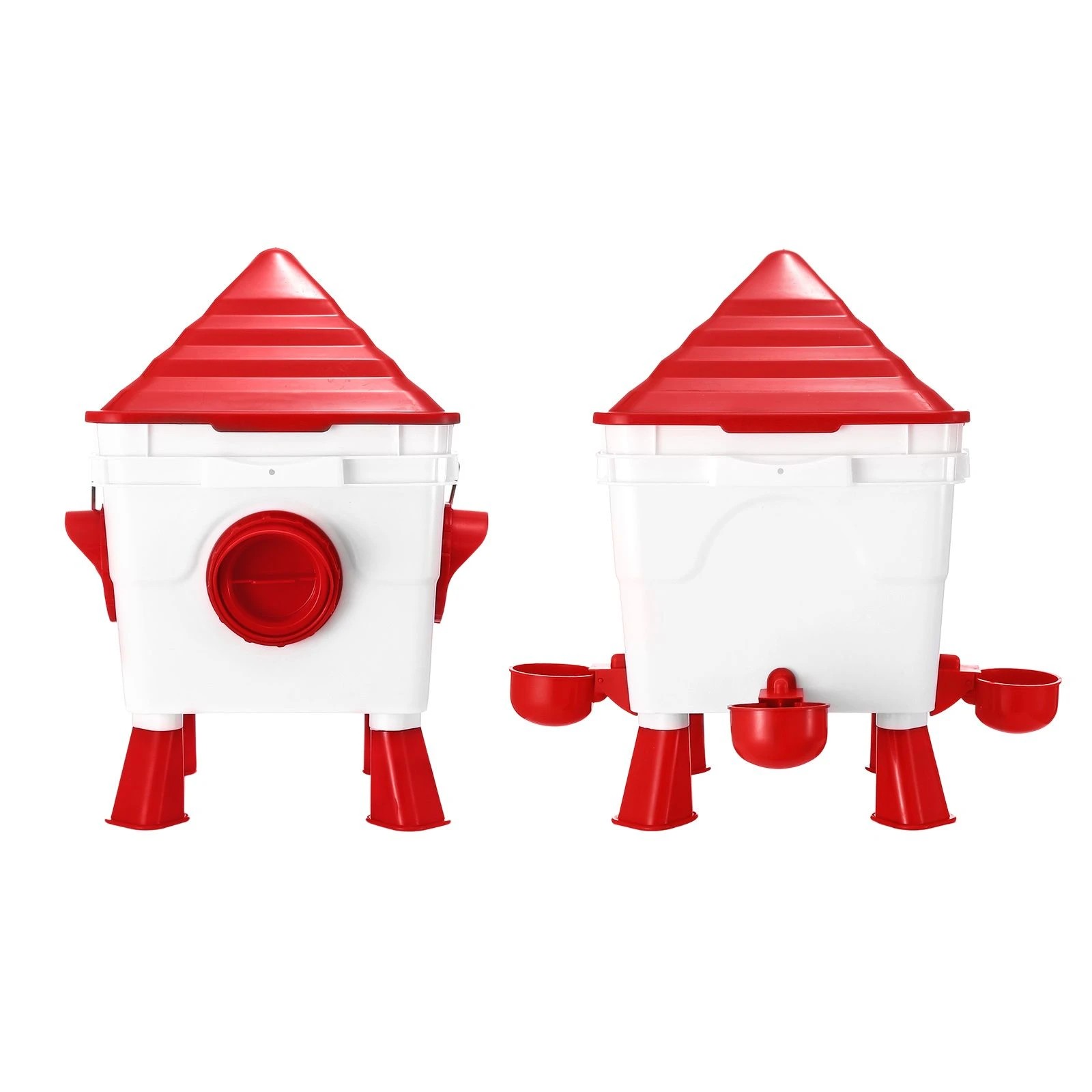 4 Pet Scene Automatic Chicken Feeder and Waterer Set 8kg/8L, Gravity-Fed PVC Poultry Feeding Ports & Water Cups, 4 of 6