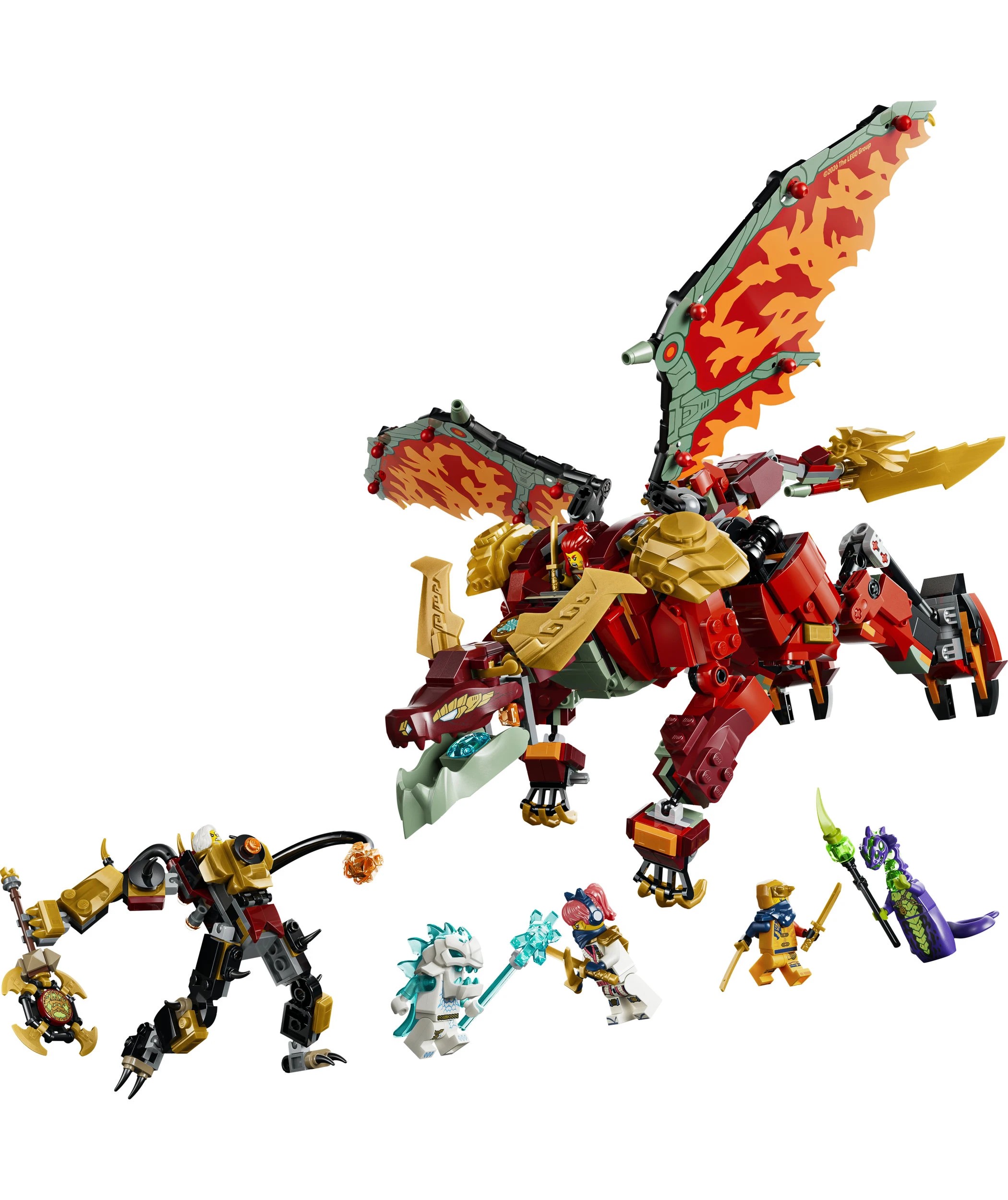 2 LEGO Ninjago Wyldfyre's Transforming Dragon Mech 71868, 2 of 9
