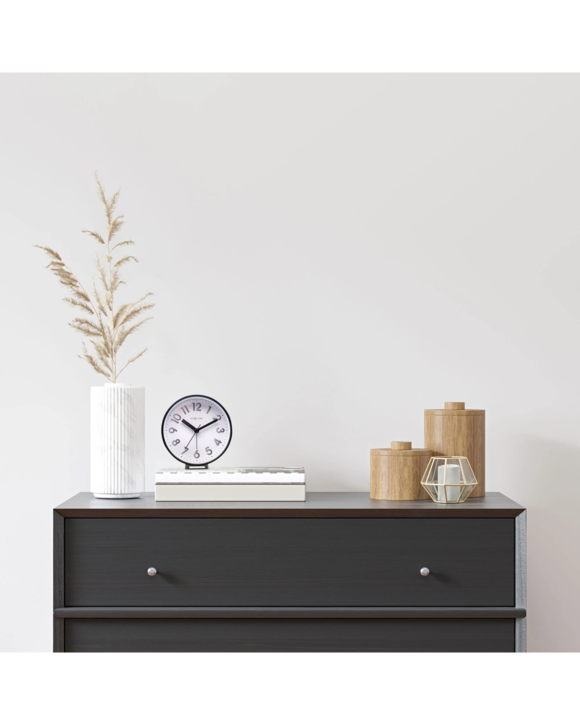 6 NEXTIME Reflect Alarm Clock Silent Movement Night Light Wall Table Use - White, 6 of 7