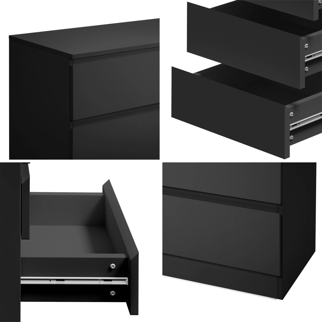 4 Oikiture 6 Chest Of Drawers Tallboy Dresser Table Storage Cabinet
 - Black, 4 of 10