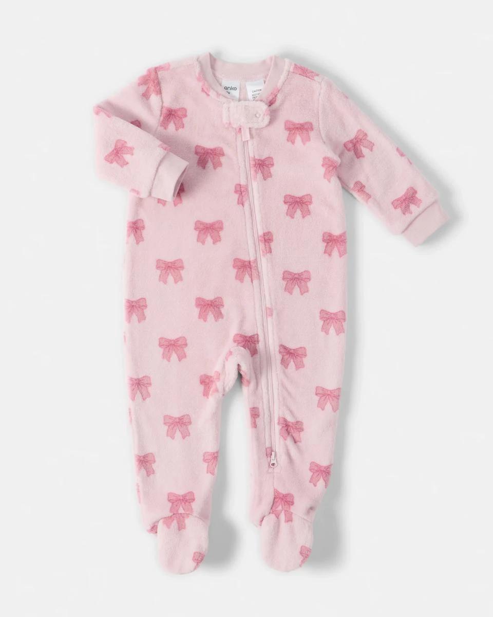 1 Fluffy Coverall Pink Bow, 1 of 4