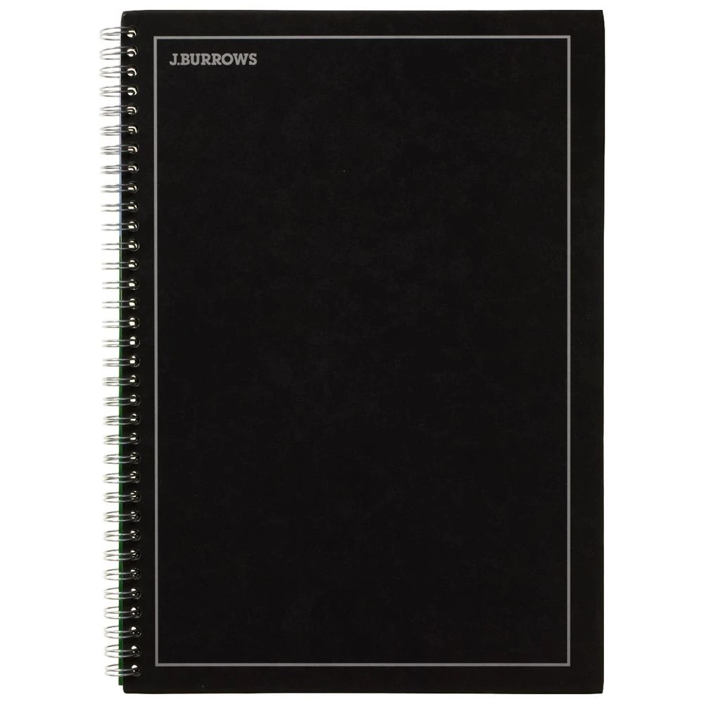 2 J.Burrows A4 Hard Cover Pressboard Notebook Black 120 Page, 2 of 3