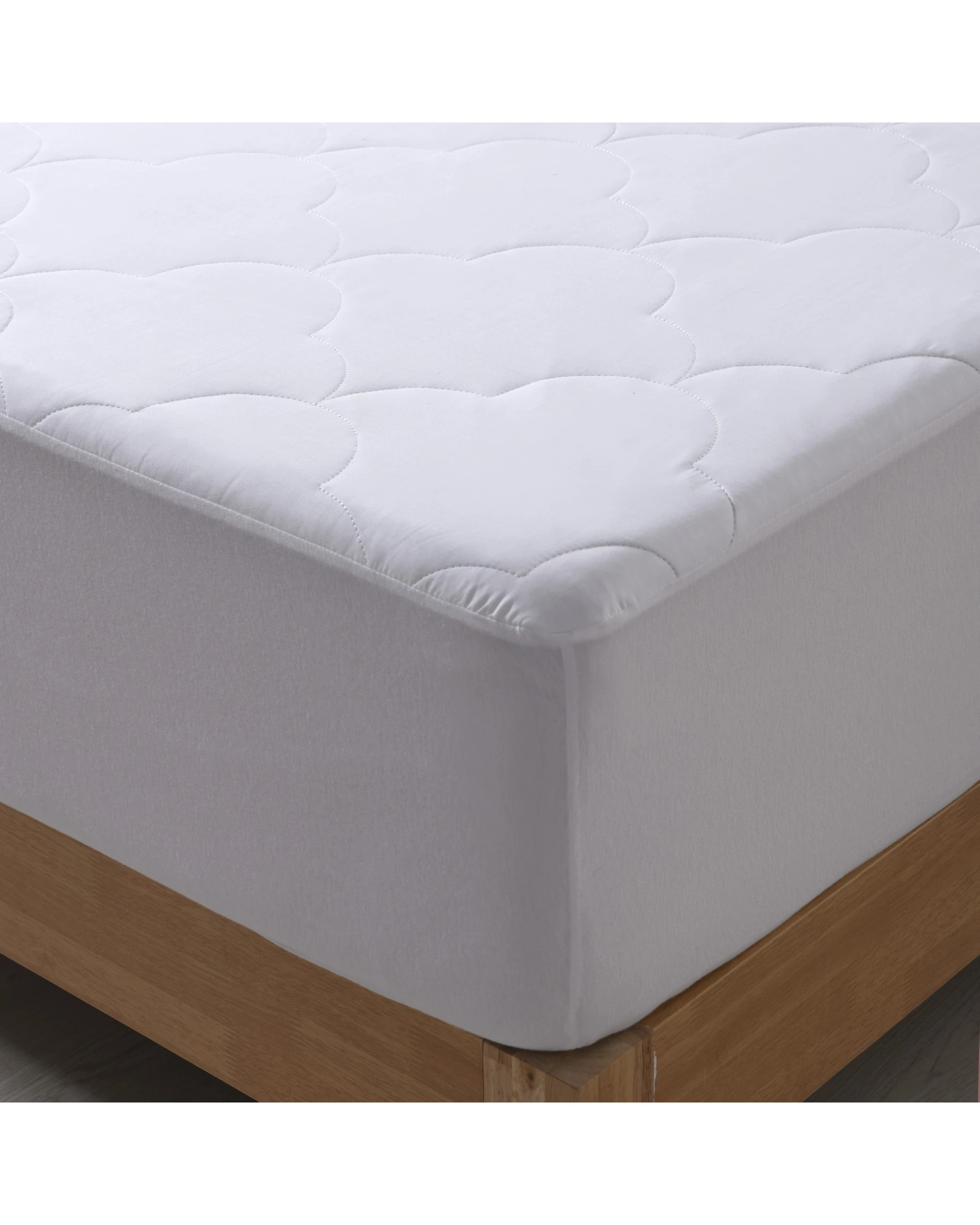 2 Dreamaker Quilted Cotton Filled Mattress Protector - Single Bed - White, 2 of 5