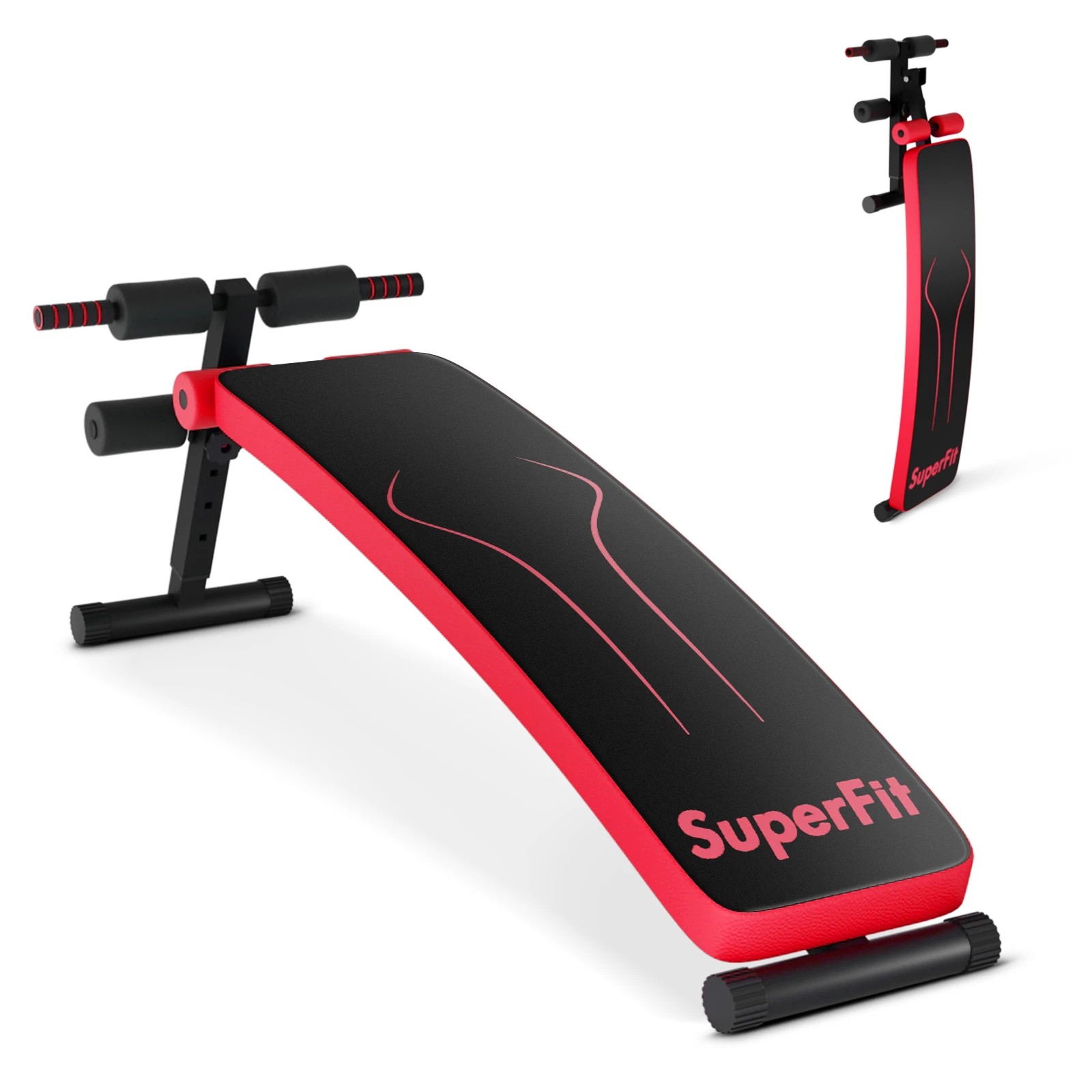 1 Costway Foldable Abdominal Machine Adjustable Sit Up Bench Ab Workout Strength Training, 1 of 1